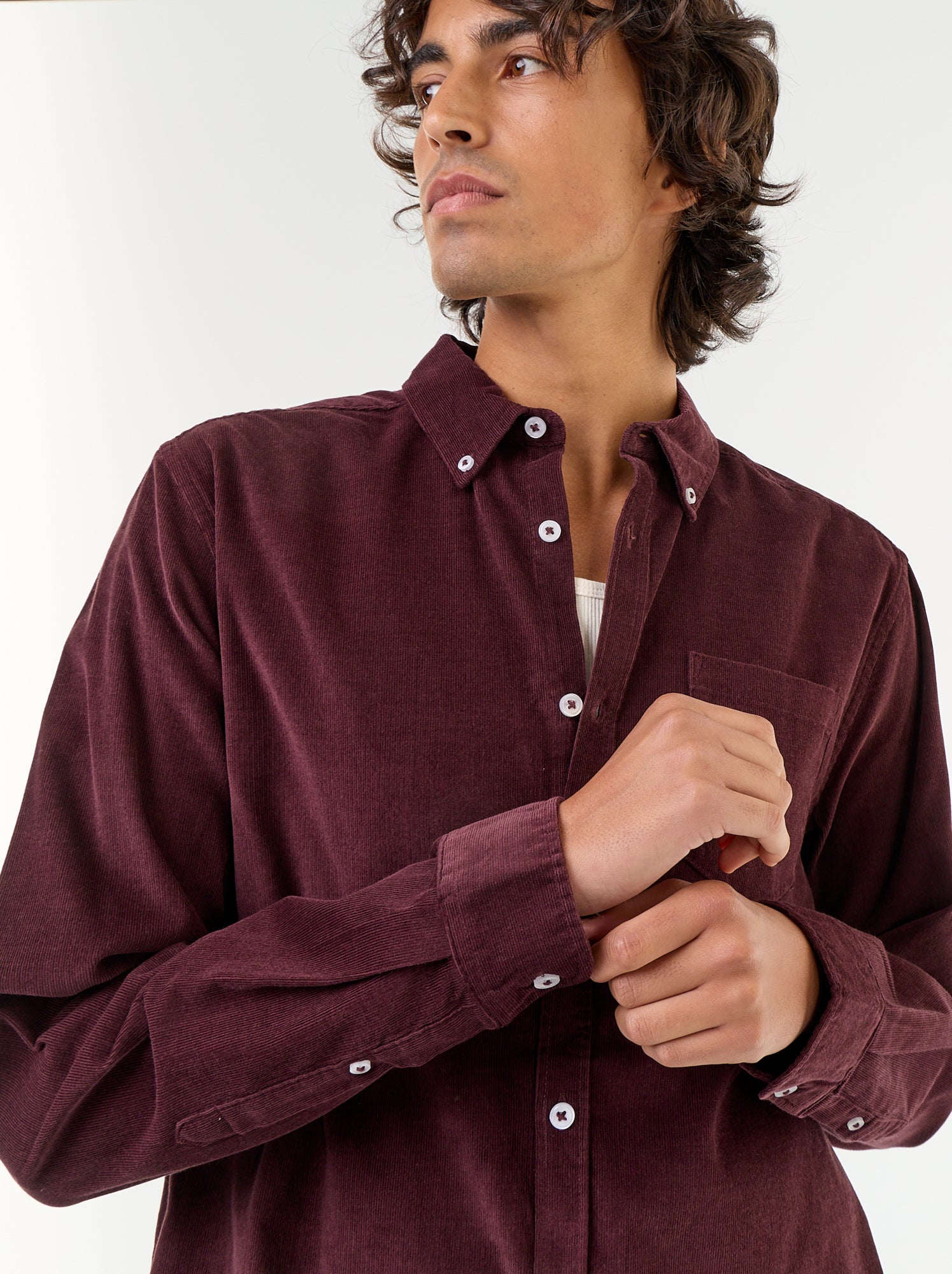 Chemise en velours côtelé - Violet