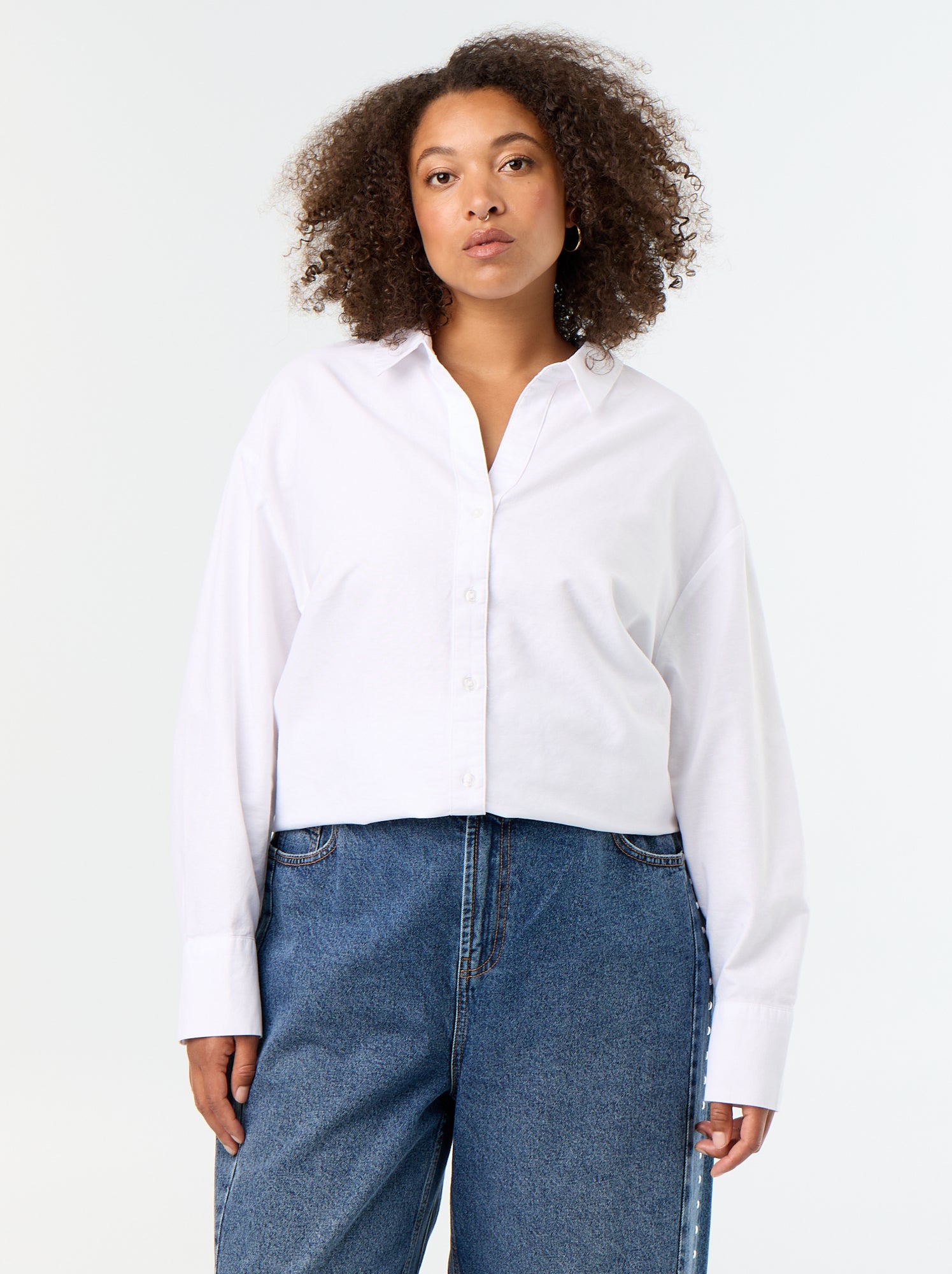 Chemise fluide oxford unie - Blanc