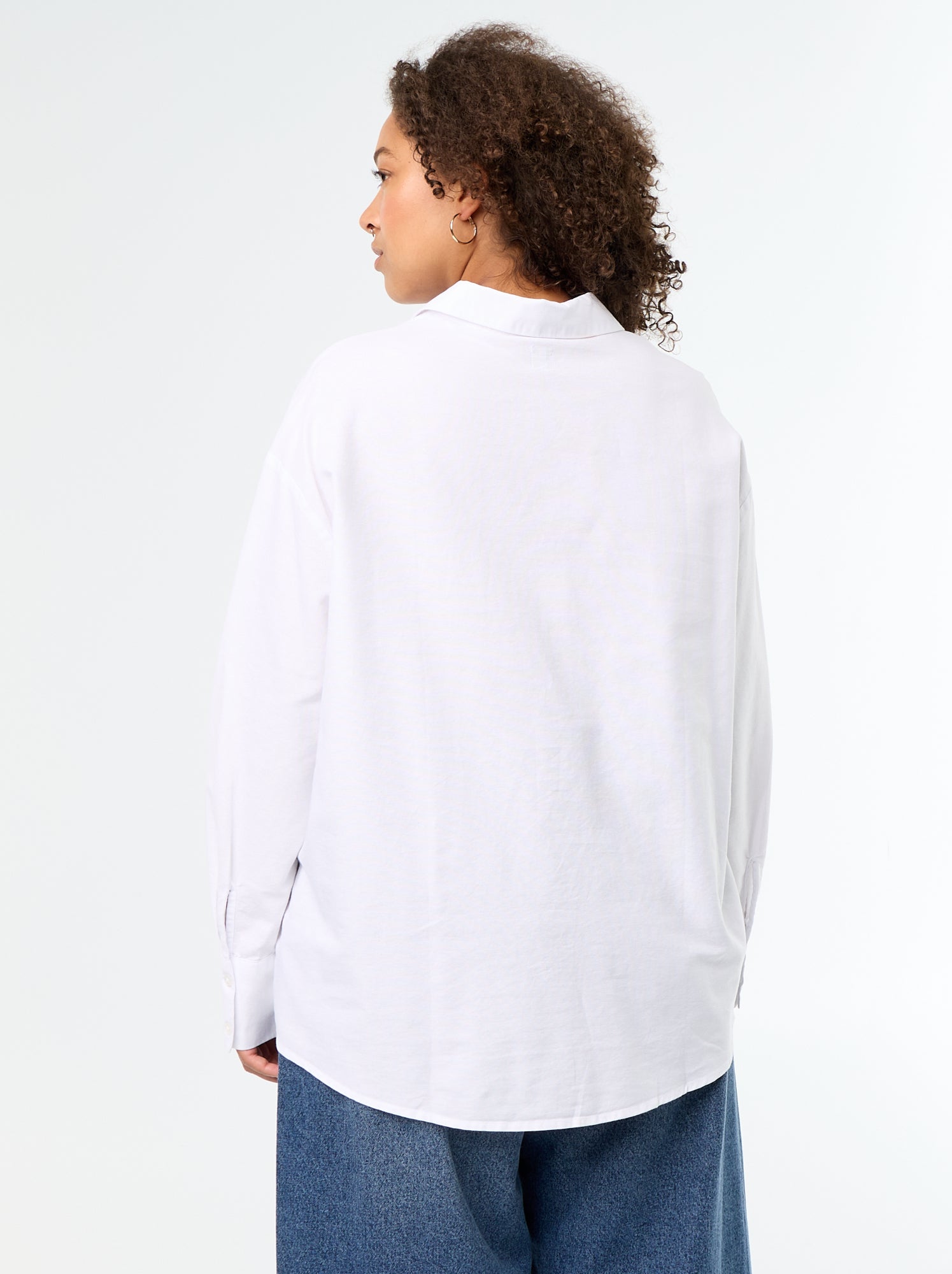 Chemise fluide oxford unie - Blanc