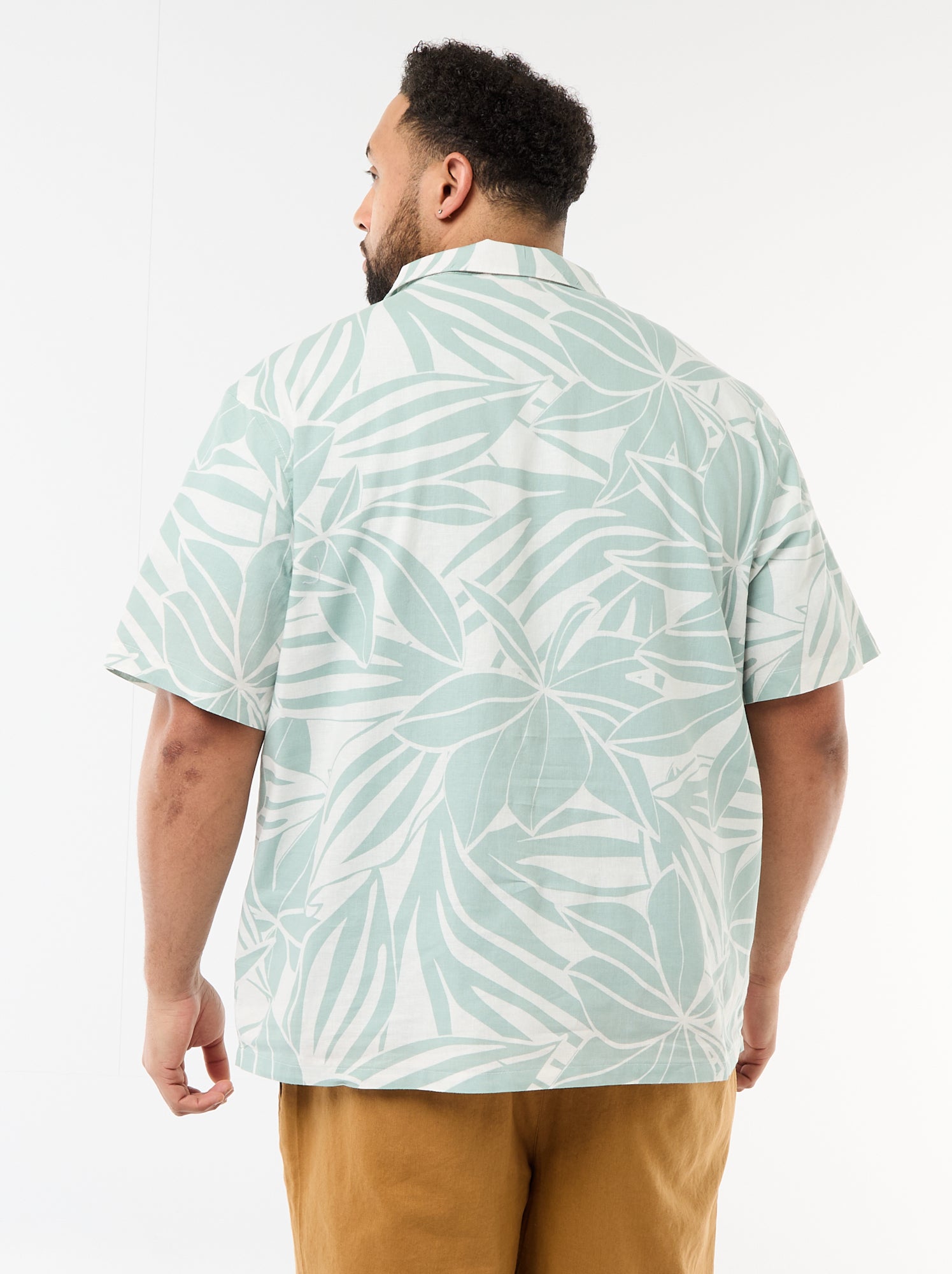 Chemise manches courtes à motif - Vert