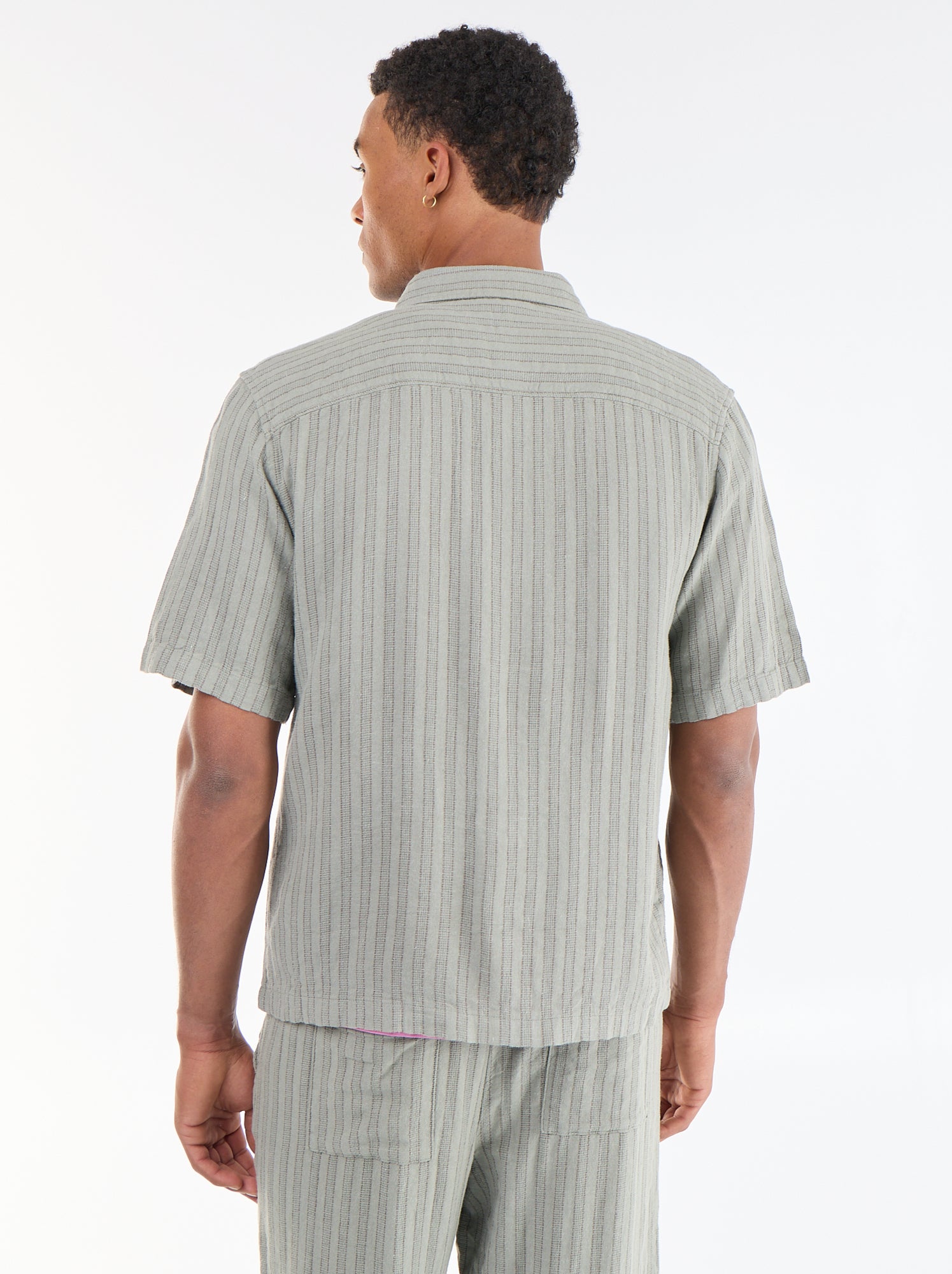 Chemise manches courtes en maille crochet - Vert