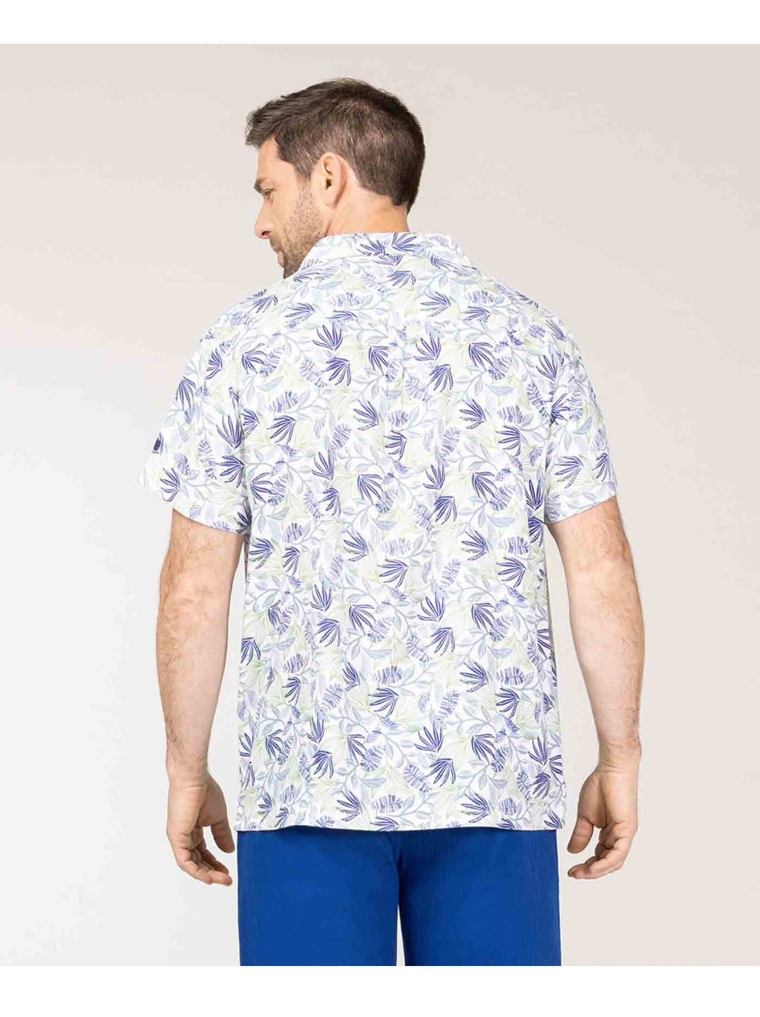 Chemise manches courtes - terre de marins - Blanc Bleu
