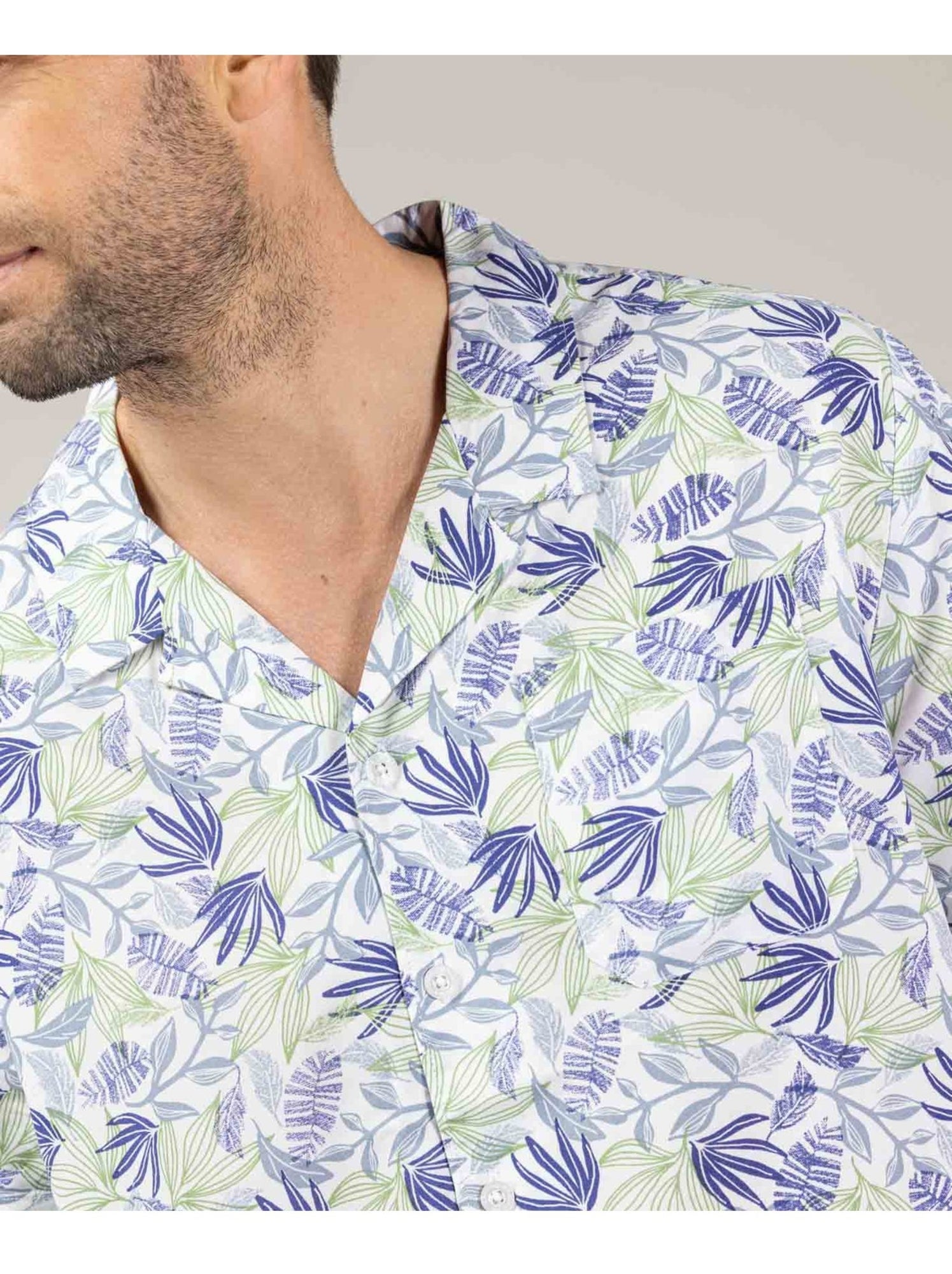 Chemise manches courtes - terre de marins - Blanc Bleu