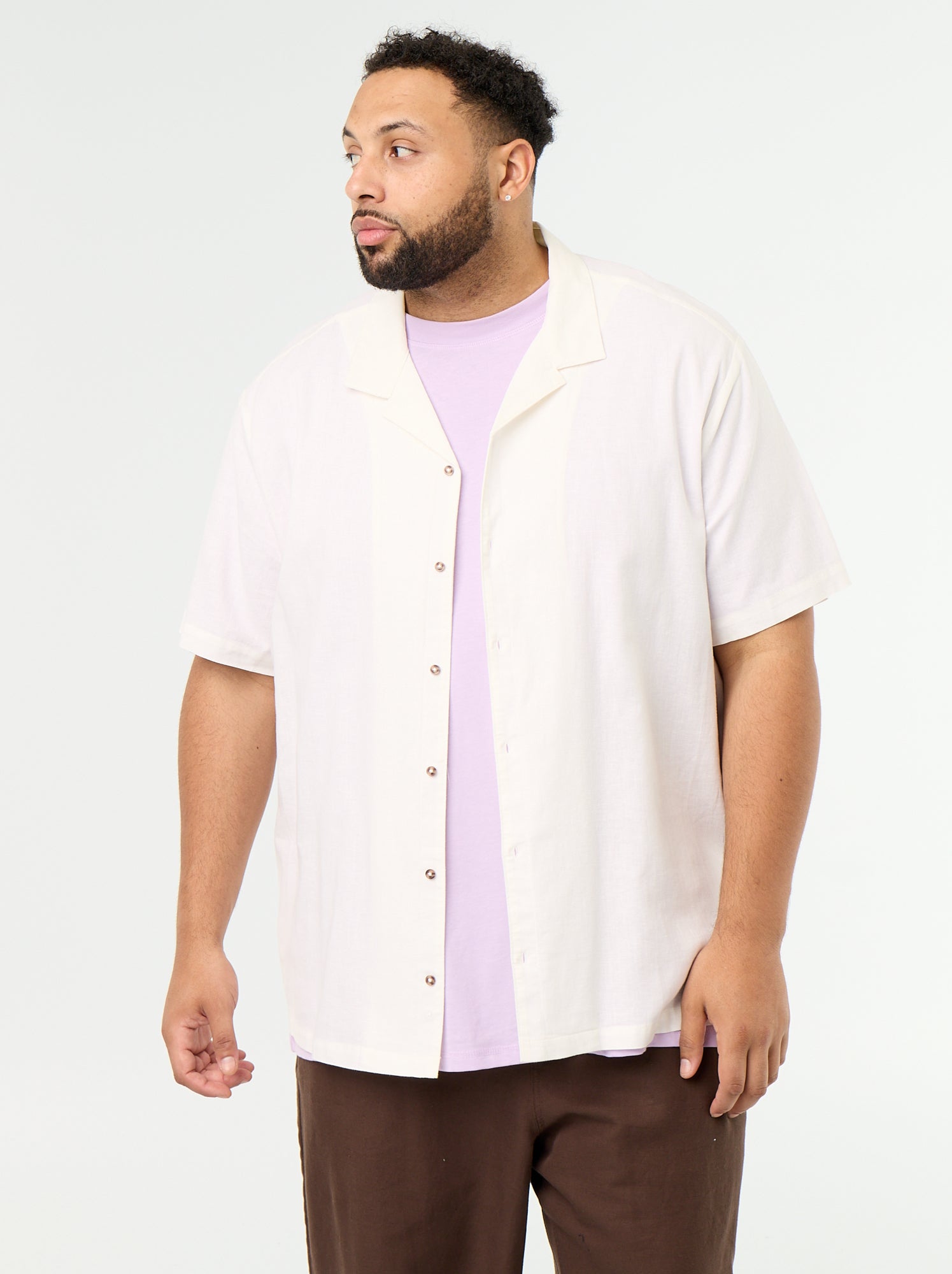 Chemise manches courtes unie - Blanc
