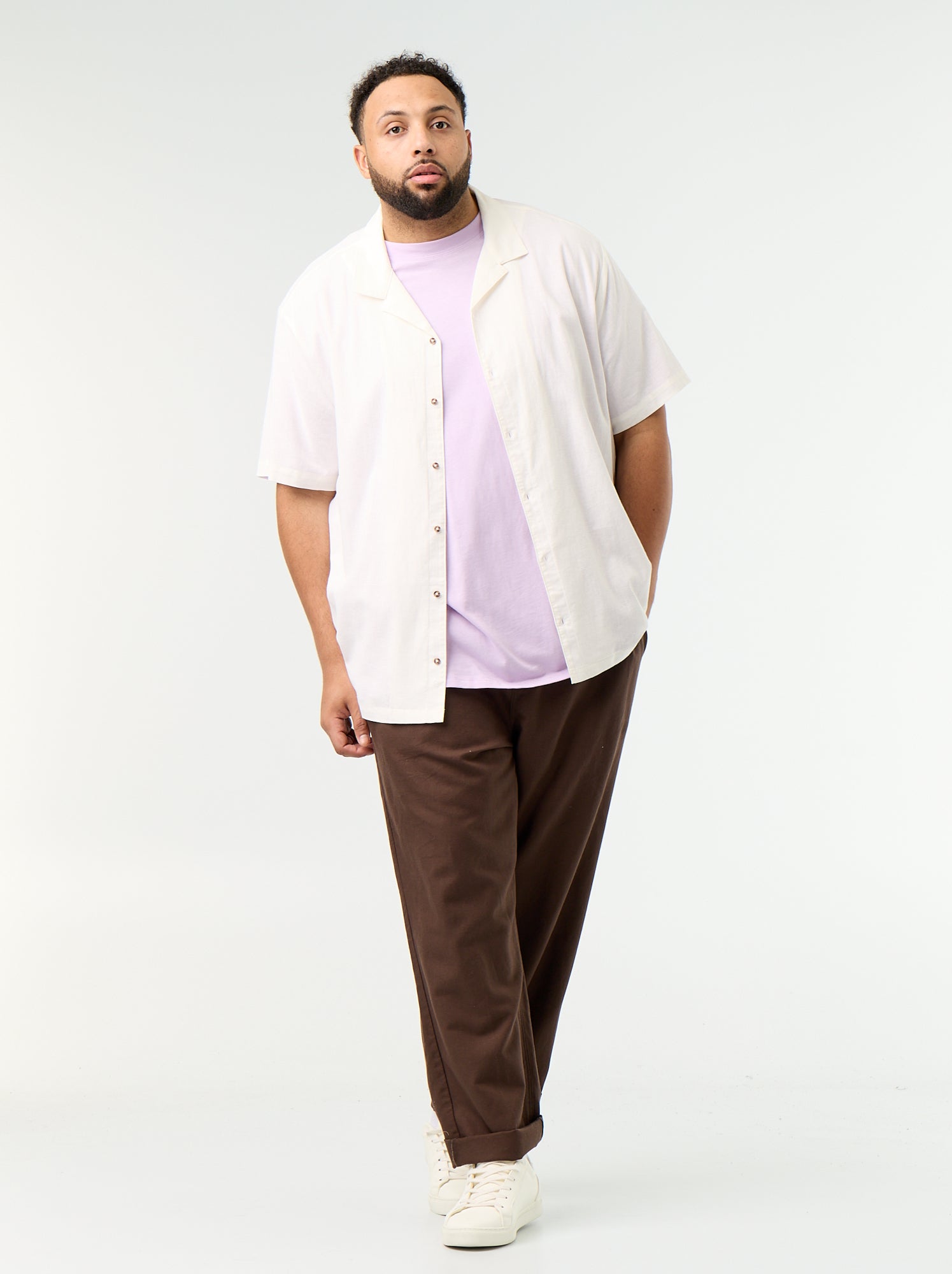Chemise manches courtes unie - Blanc