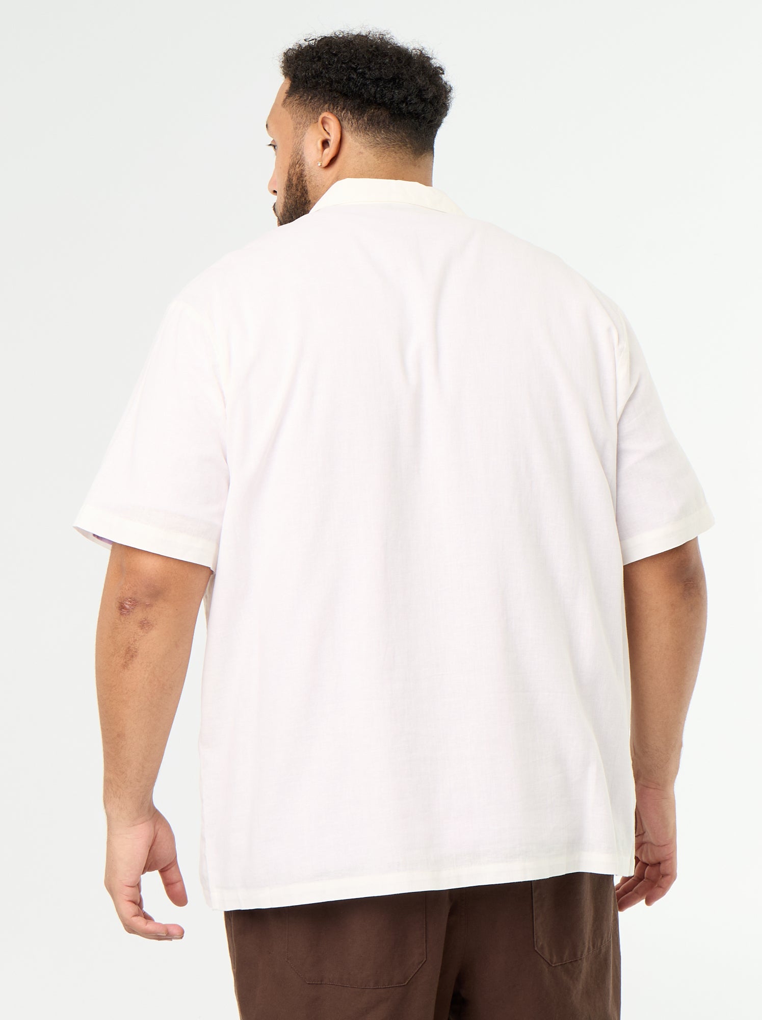 Chemise manches courtes unie - Blanc