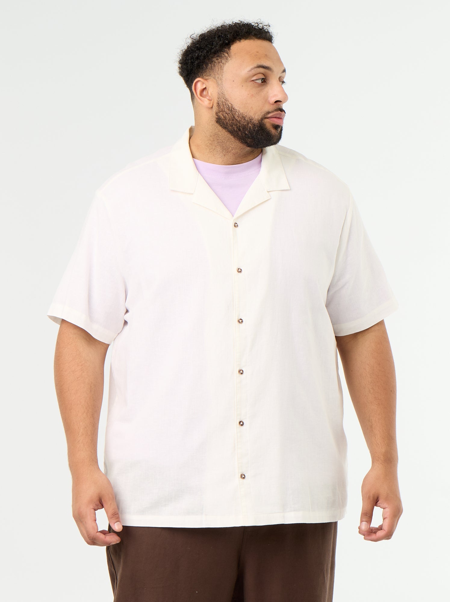 Chemise manches courtes unie - Blanc