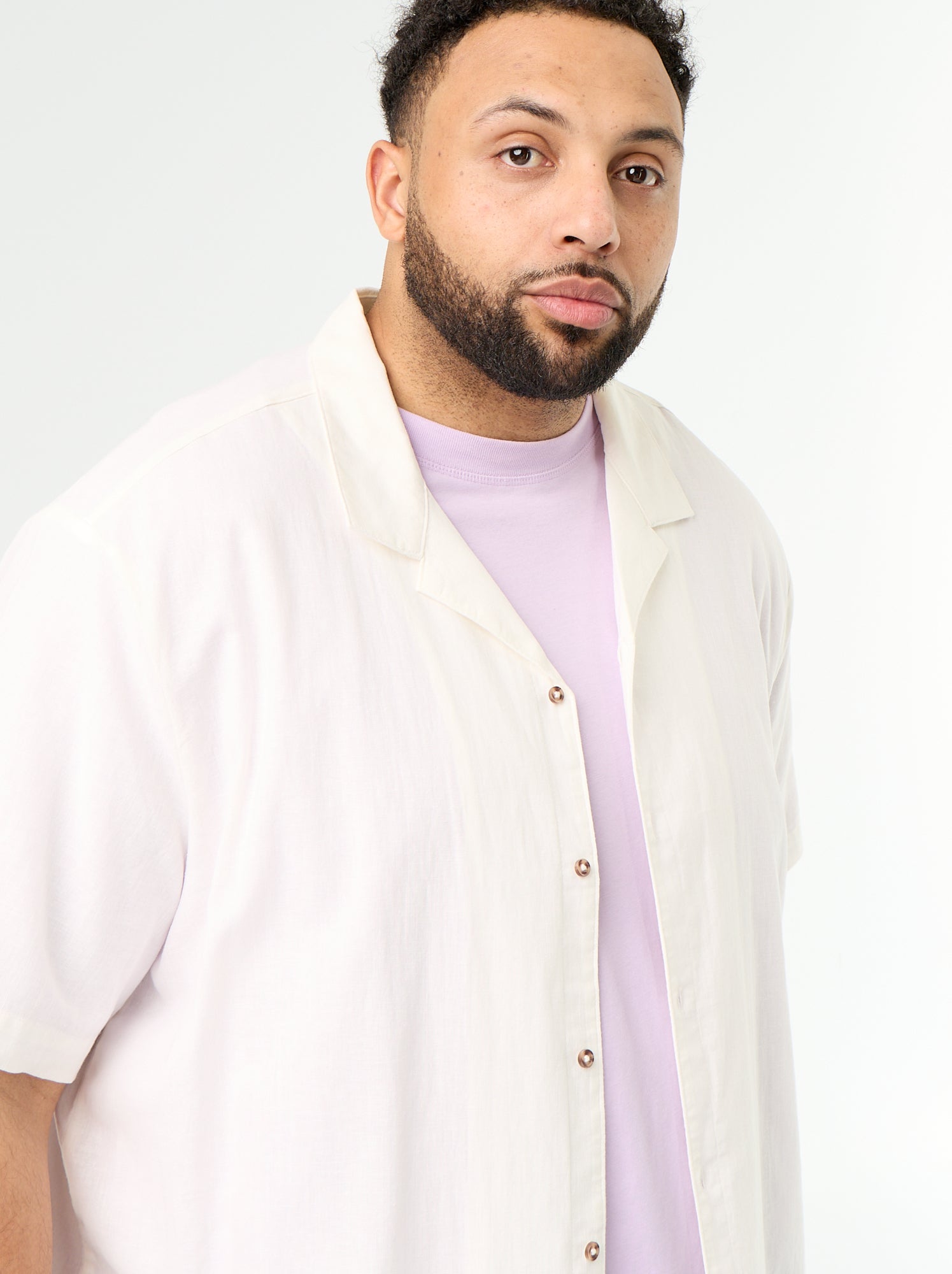 Chemise manches courtes unie - Blanc