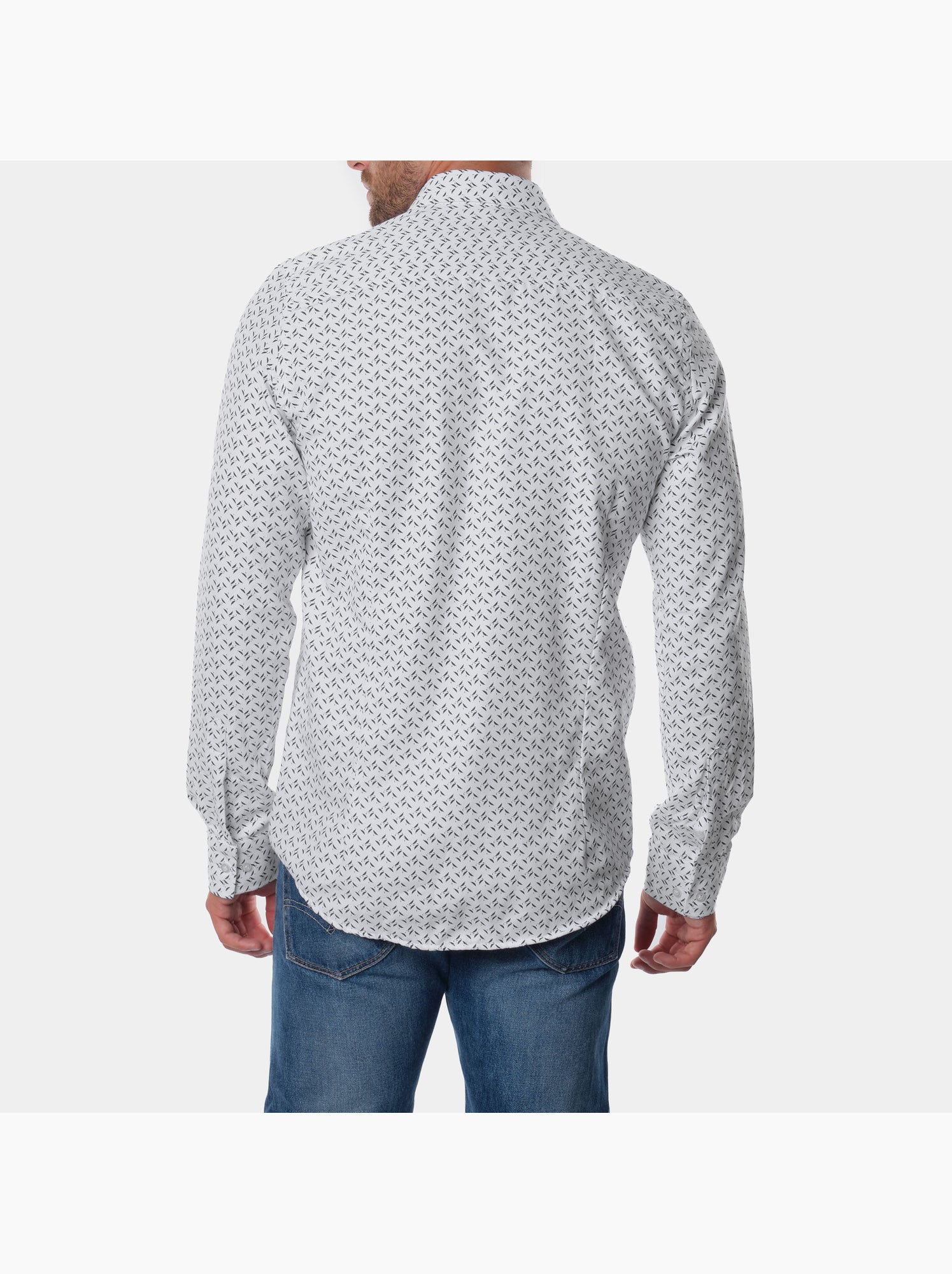 Chemise manches longues à motif - Gris