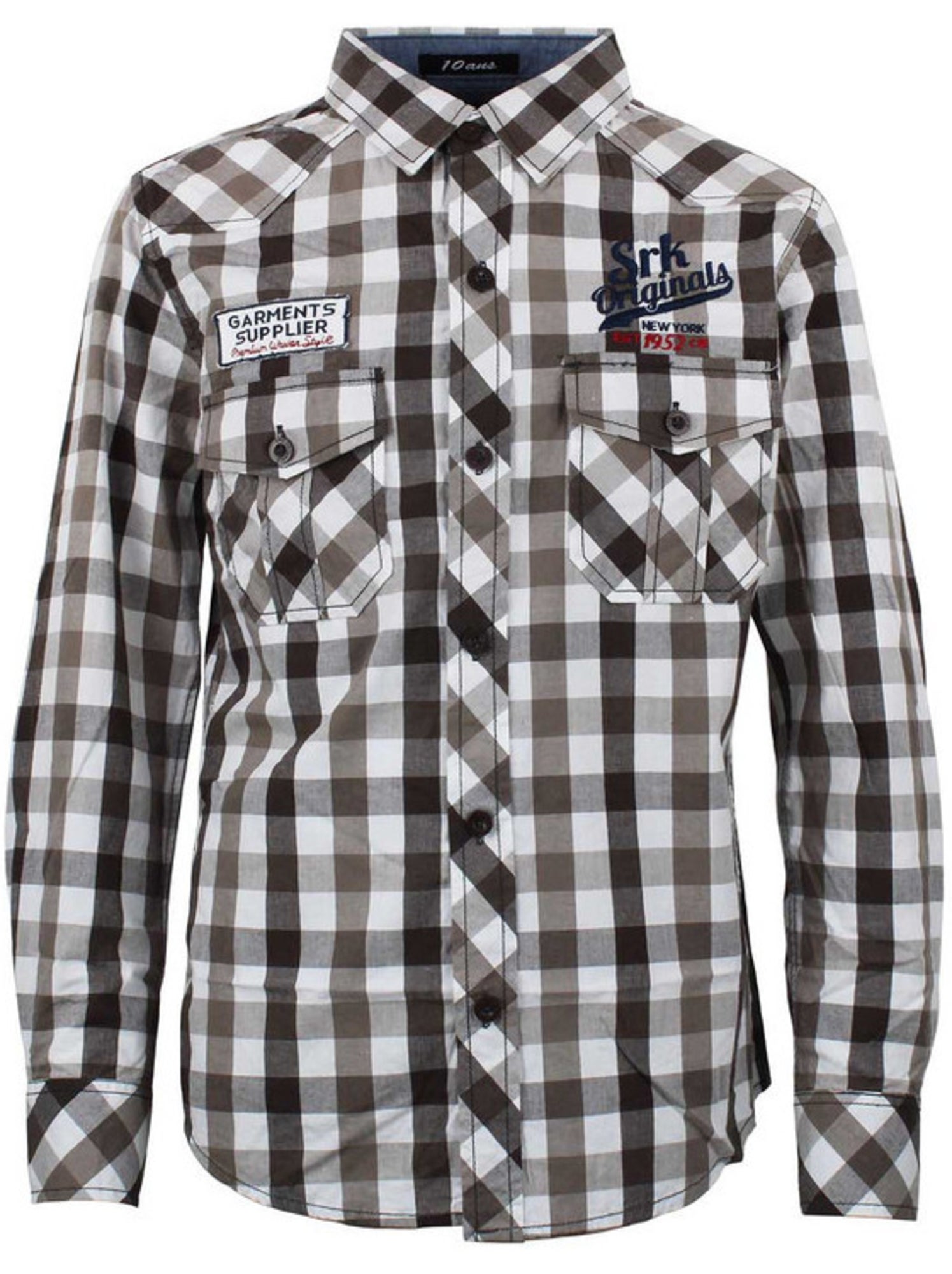 Chemise manches longues garçon ECAMDRY - SRK - Marron