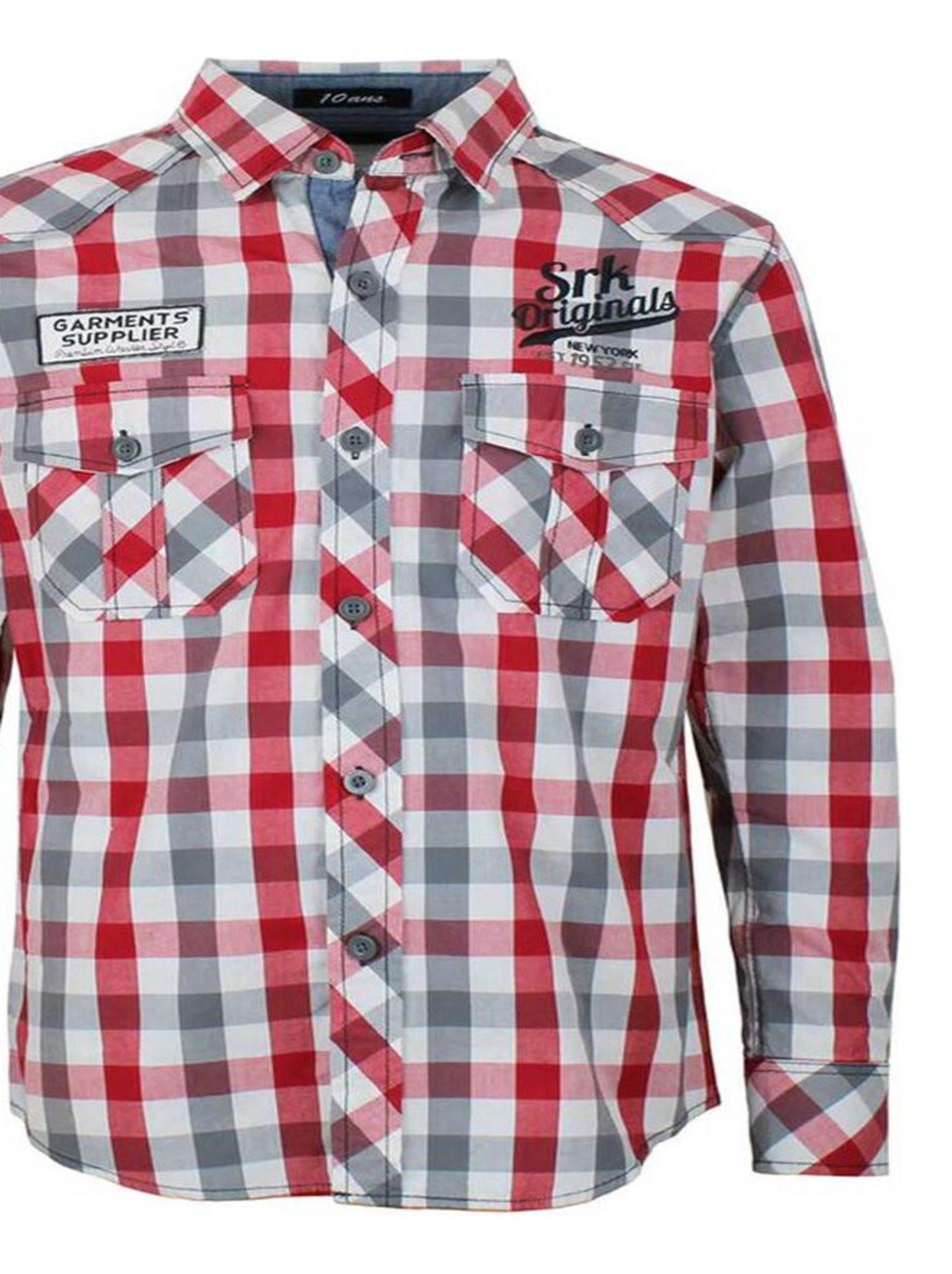 Chemise manches longues garçon ECAMDRY - SRK - Rouge