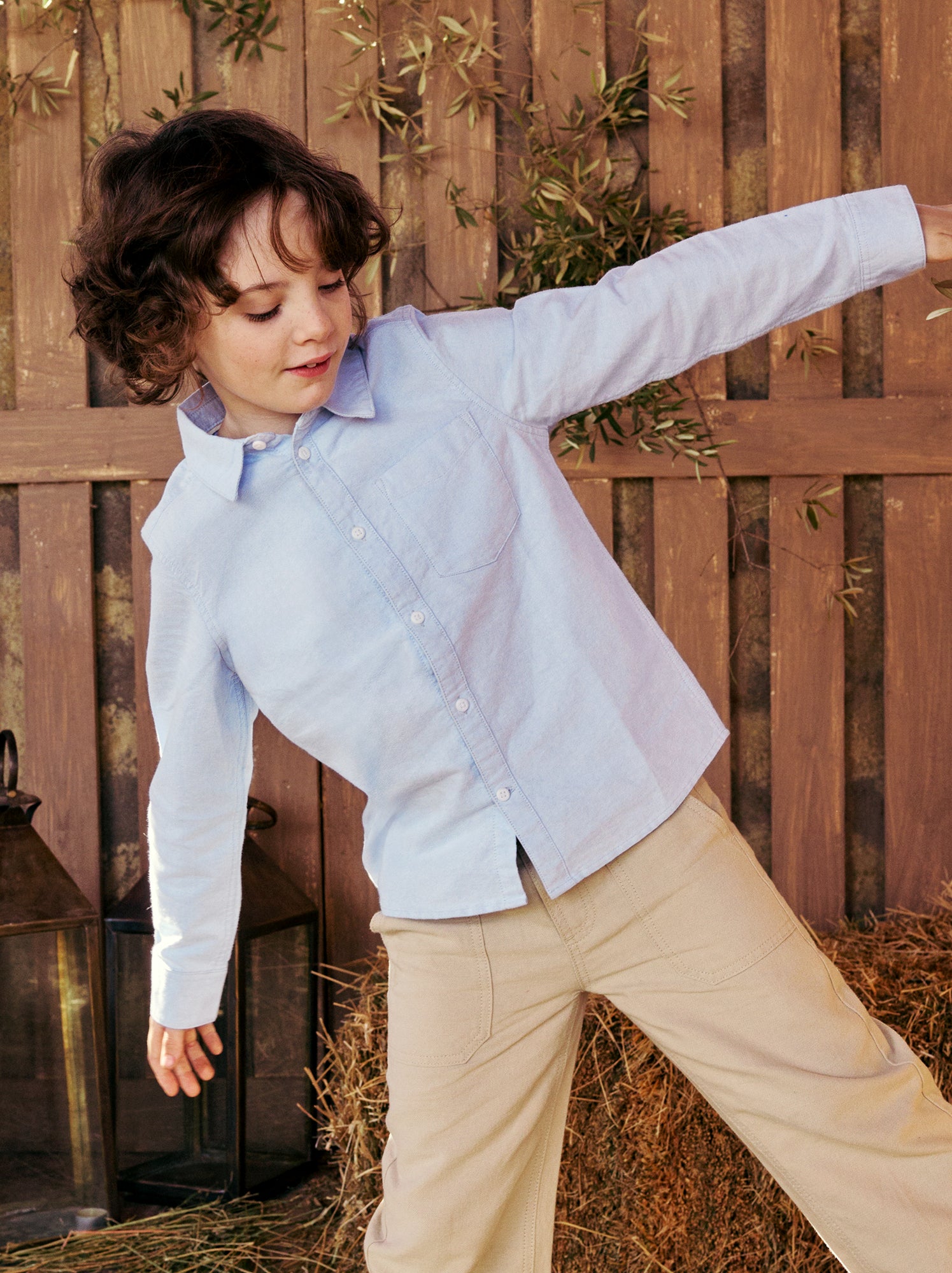 Chemise manches longues oxford - Bleu