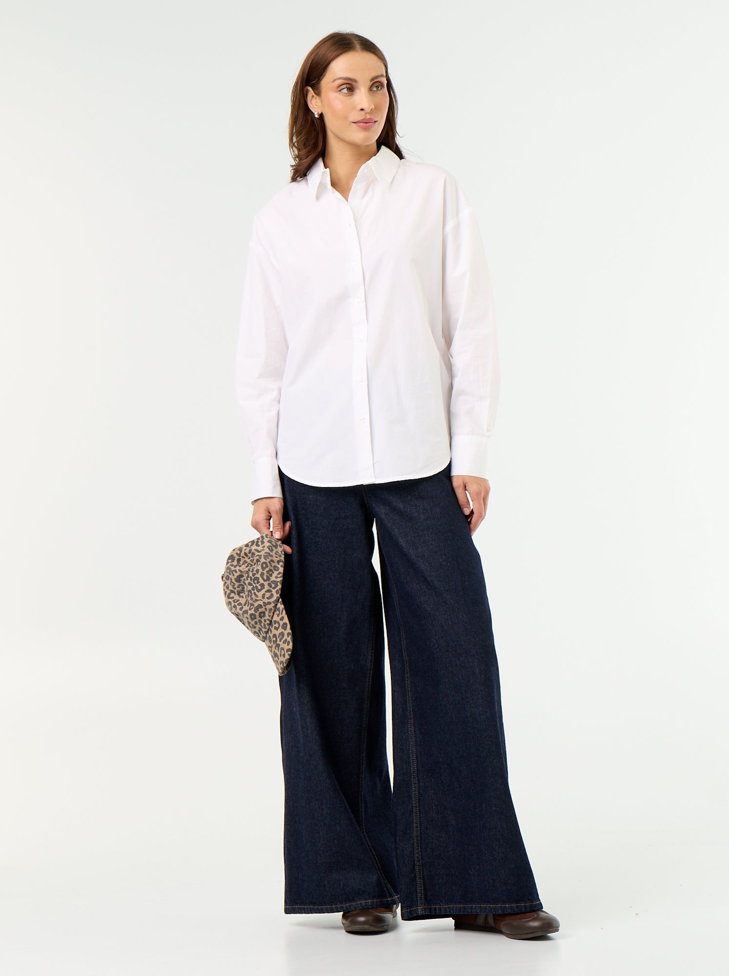 Chemise manches longues rayée - Blanc