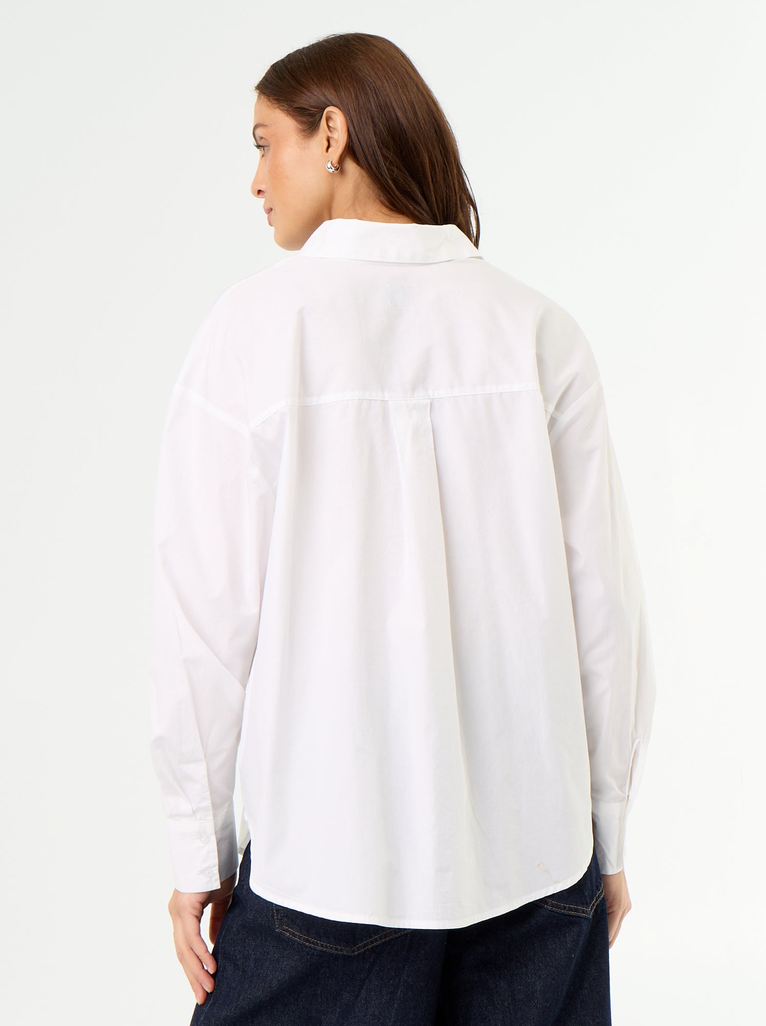 Chemise manches longues rayée - Blanc