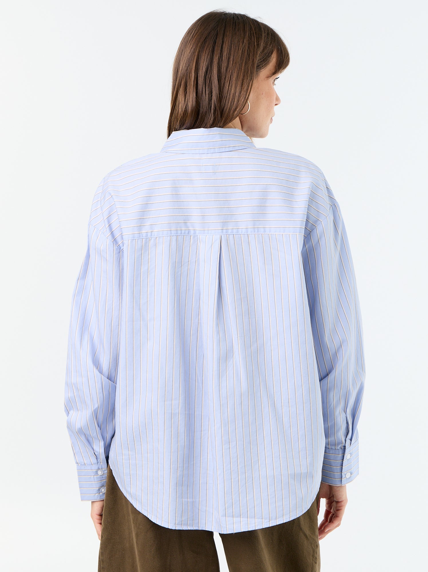 Chemise manches longues rayée - Bleu (GBP01_7)