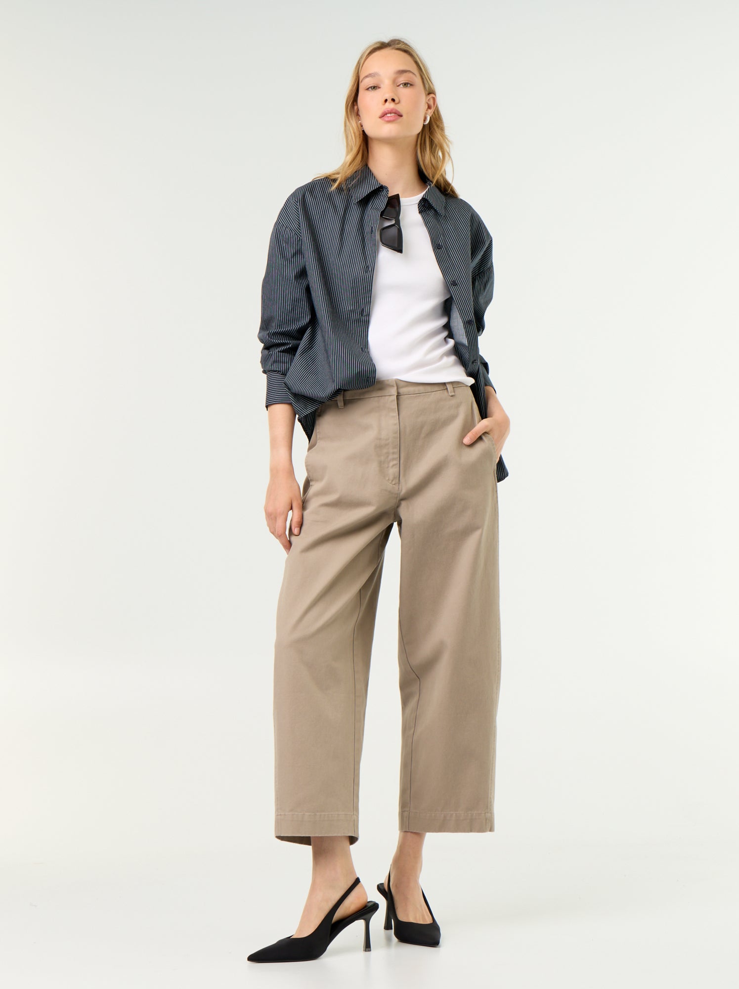 Chemise manches longues rayée - Bleu (GBP01_9)