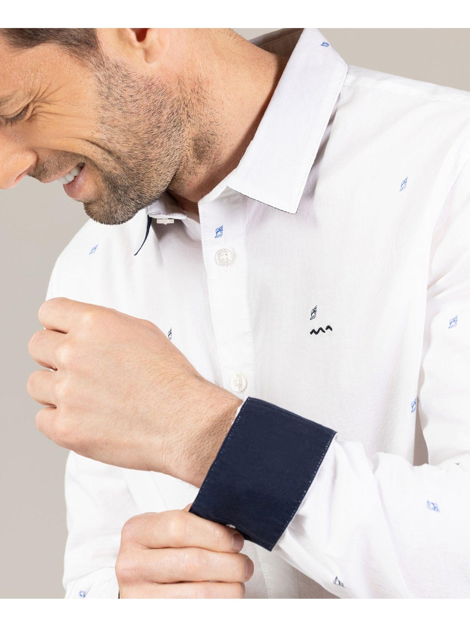 Chemise manches longues - terre de marins - Blanc