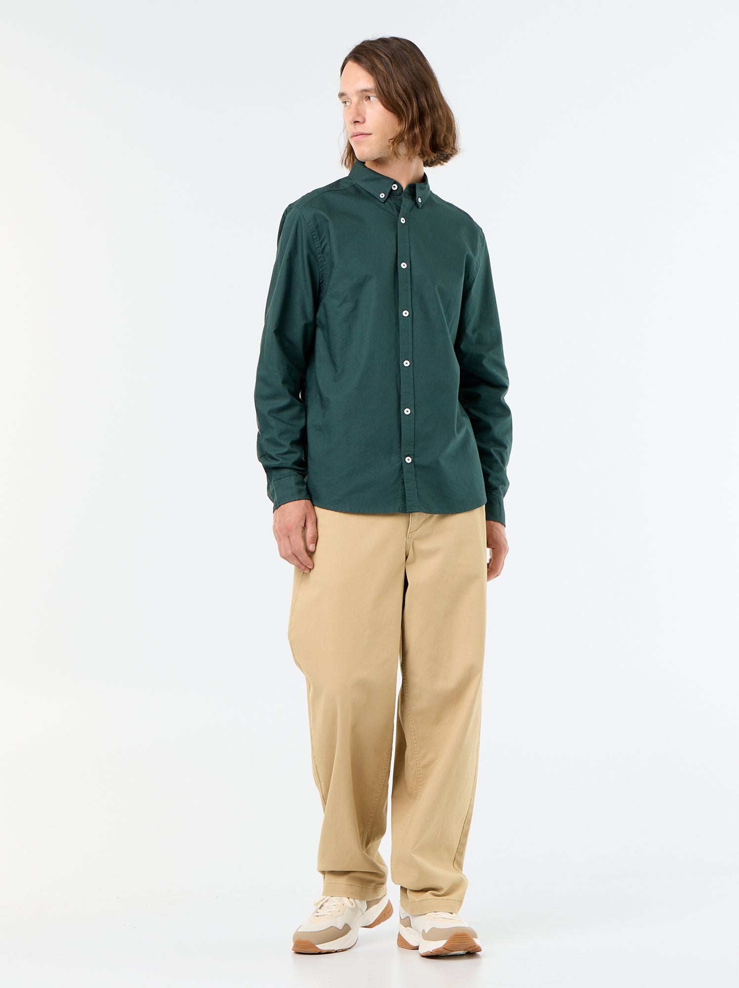 Chemise oxford à ouverture boutonnée - Vert (FVU55_2)