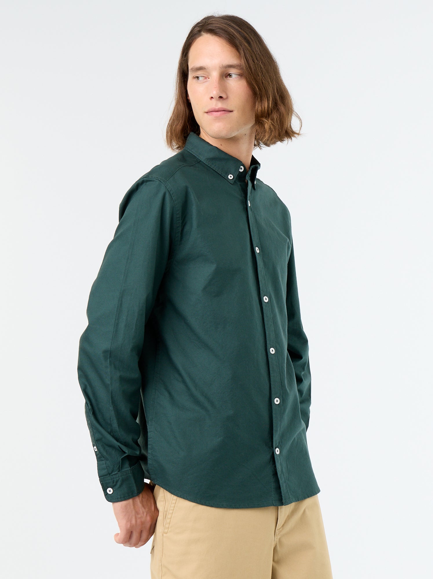 Chemise oxford à ouverture boutonnée - Vert (FVU55_2)