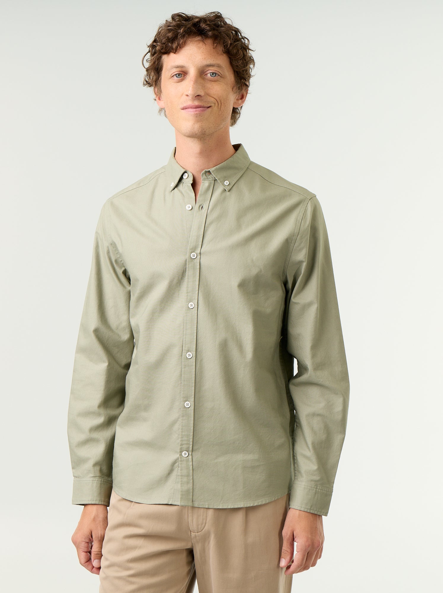 Chemise oxford à ouverture boutonnée - Vert (FVU55_8)