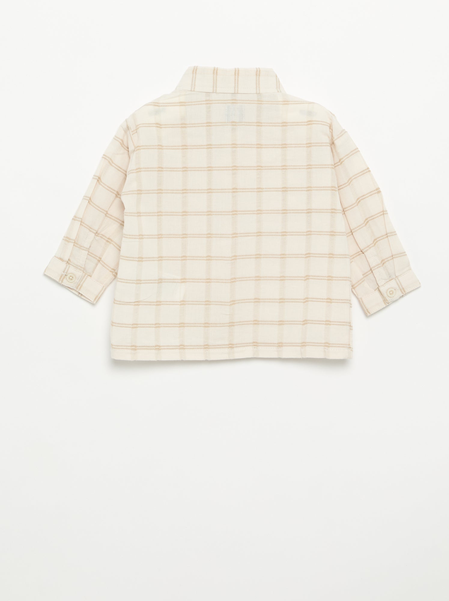 Chemise rayée à manches longues - Beige