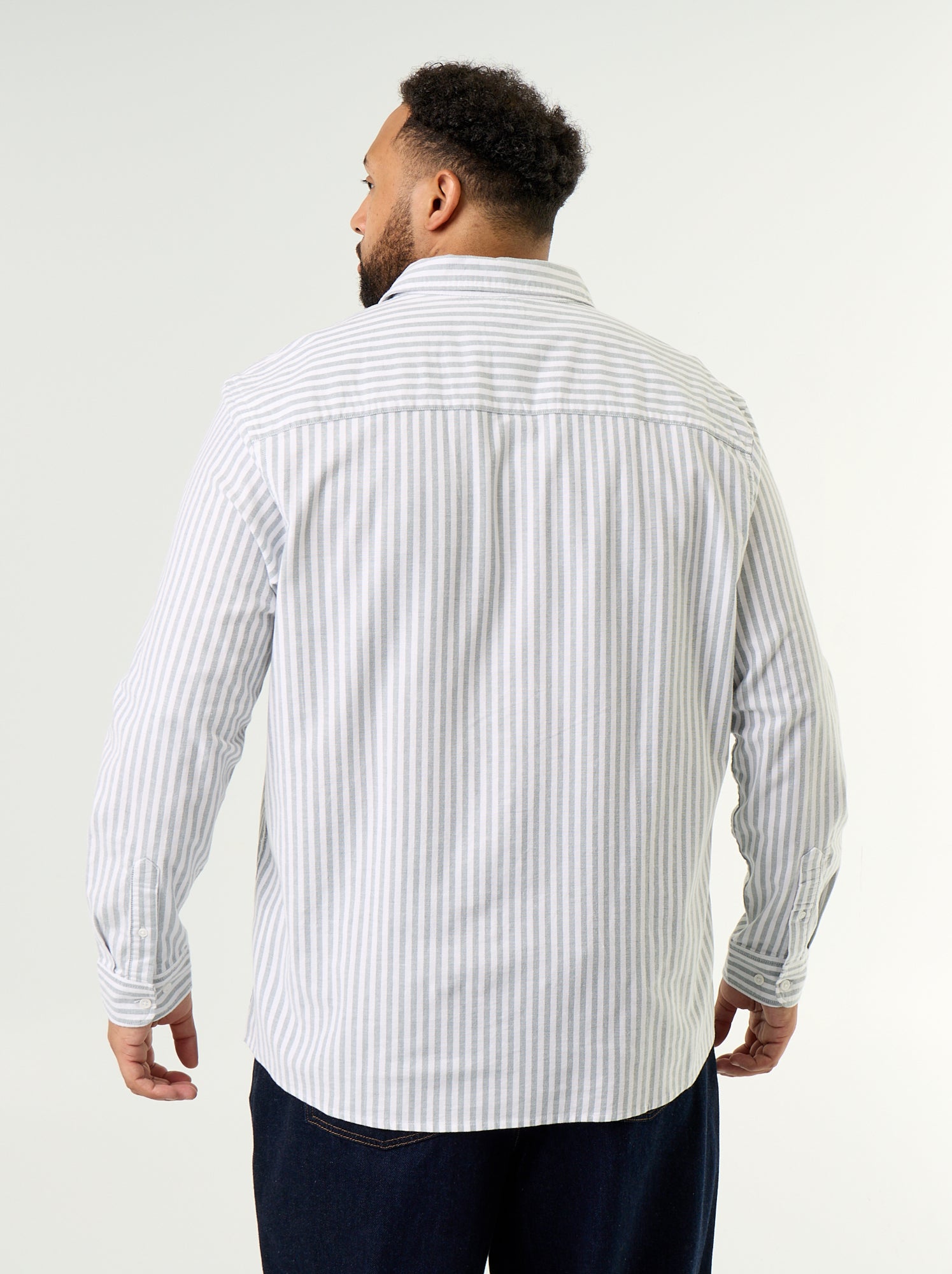 Chemise rayée à manches longues - Vert