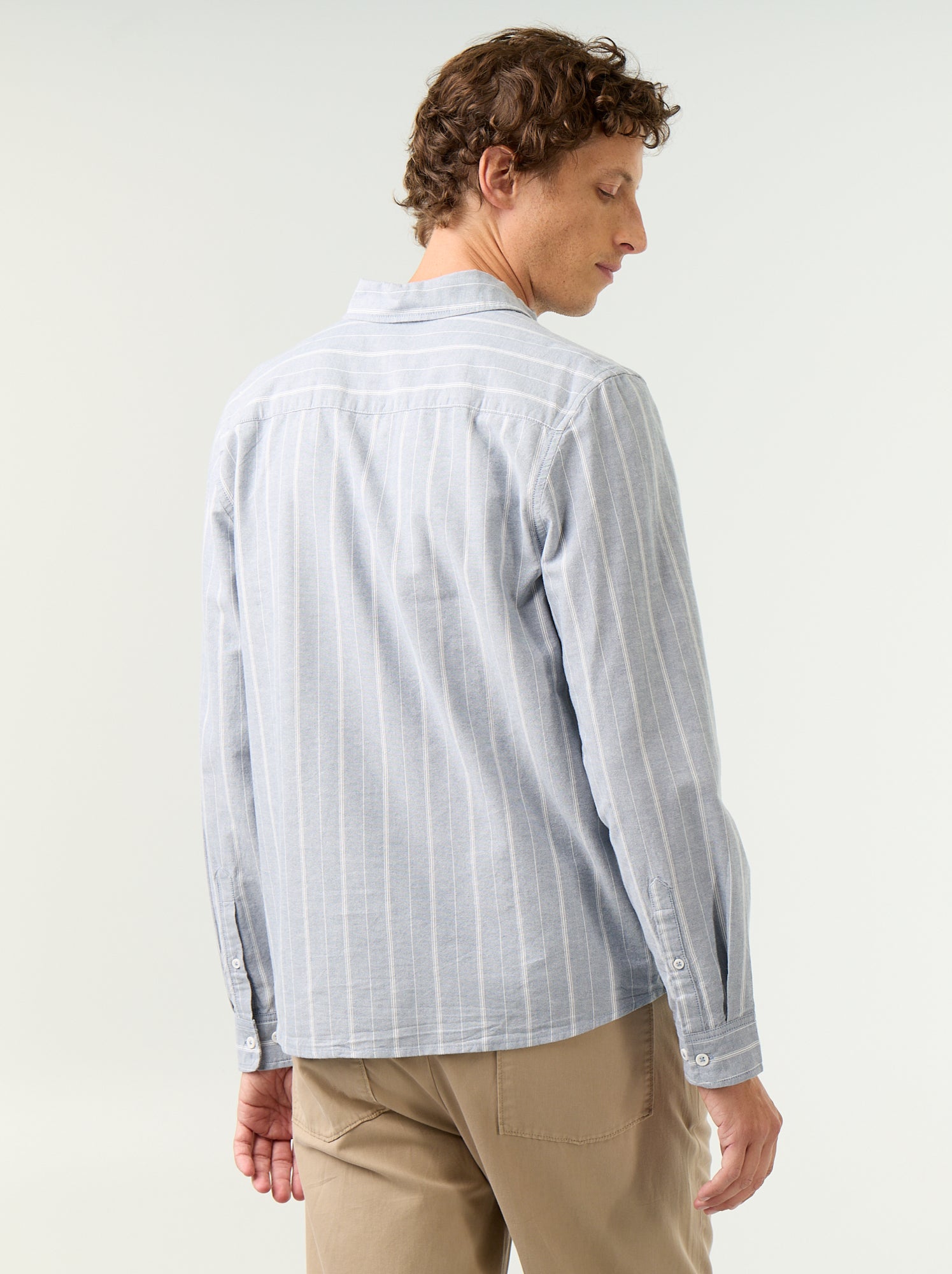 Chemise rayée avec col boutonné - Vert (GAW84_4)