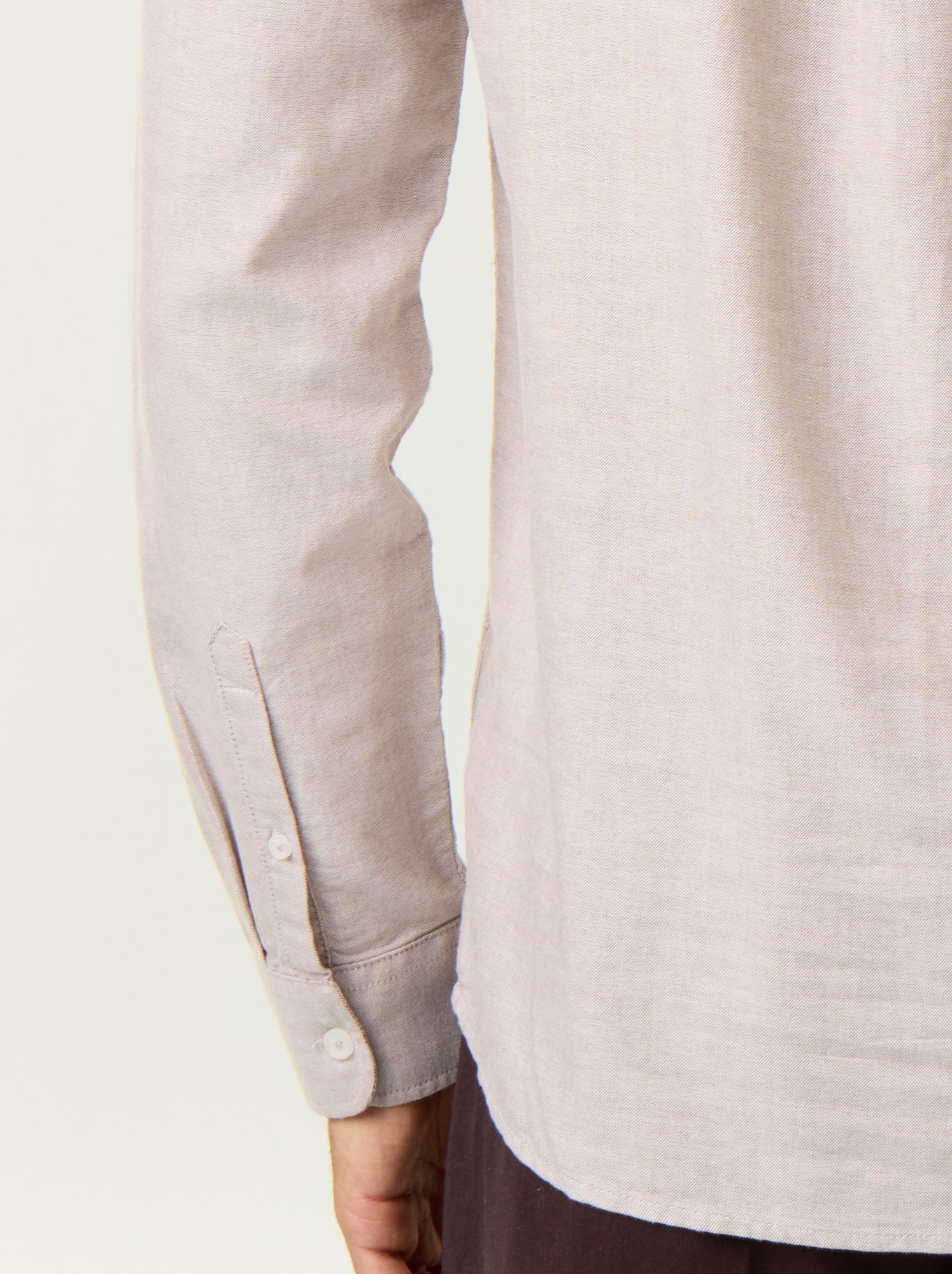 Chemise unie col mao - Beige