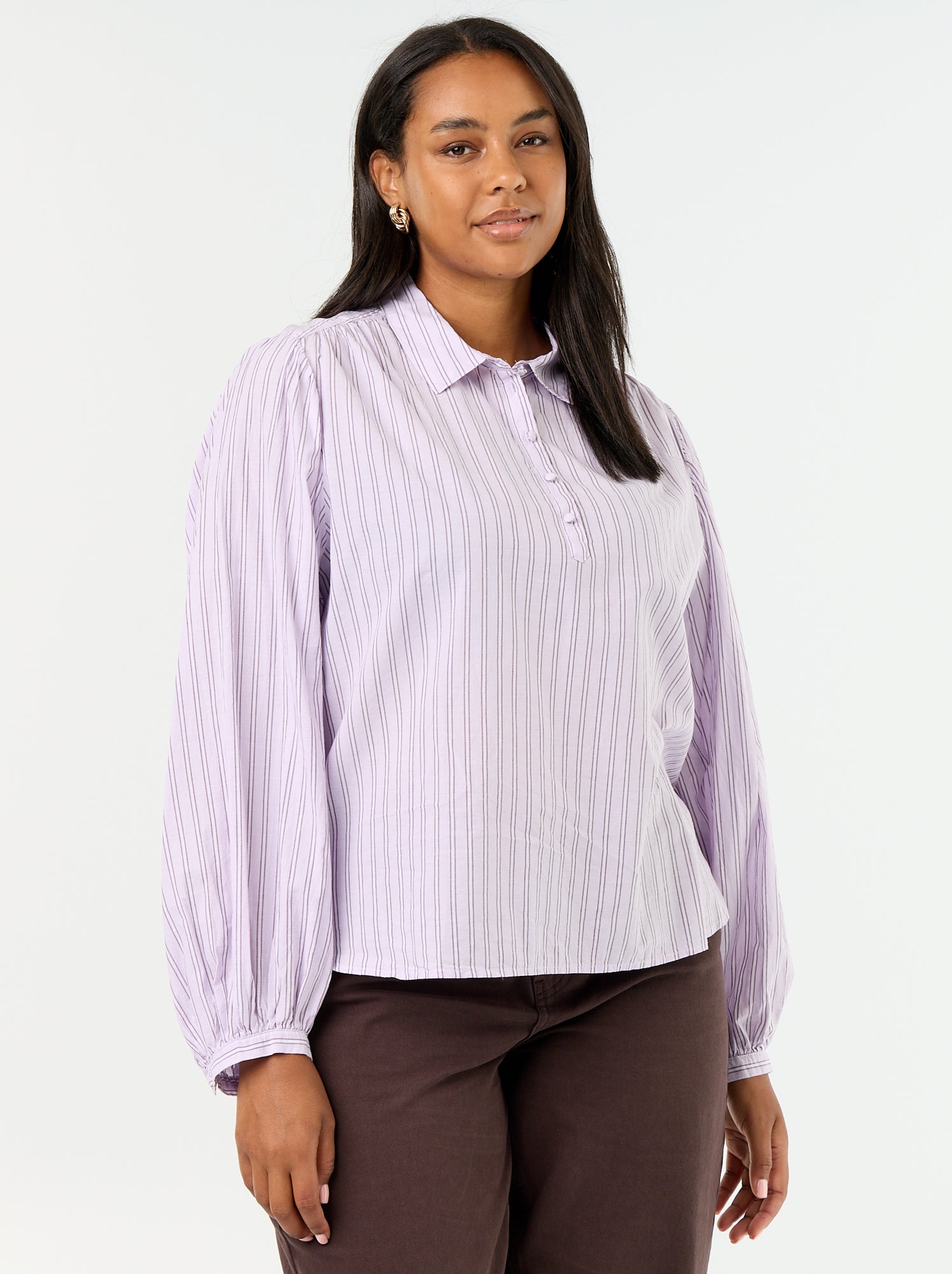 Chemisier à manches ballon - Violet (GBP17_3)