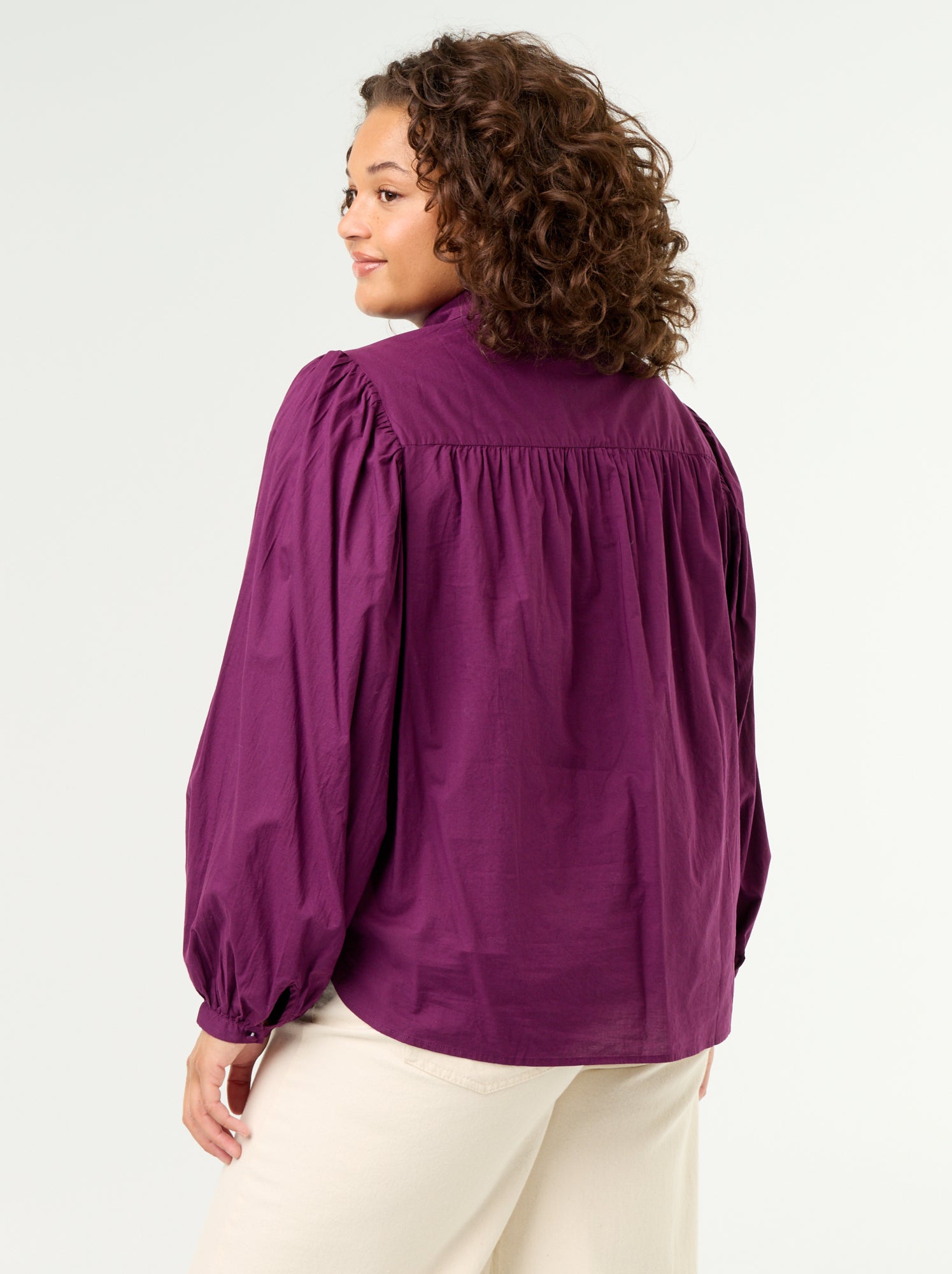 Chemisier à manches ballon - Violet (GBP17_4)