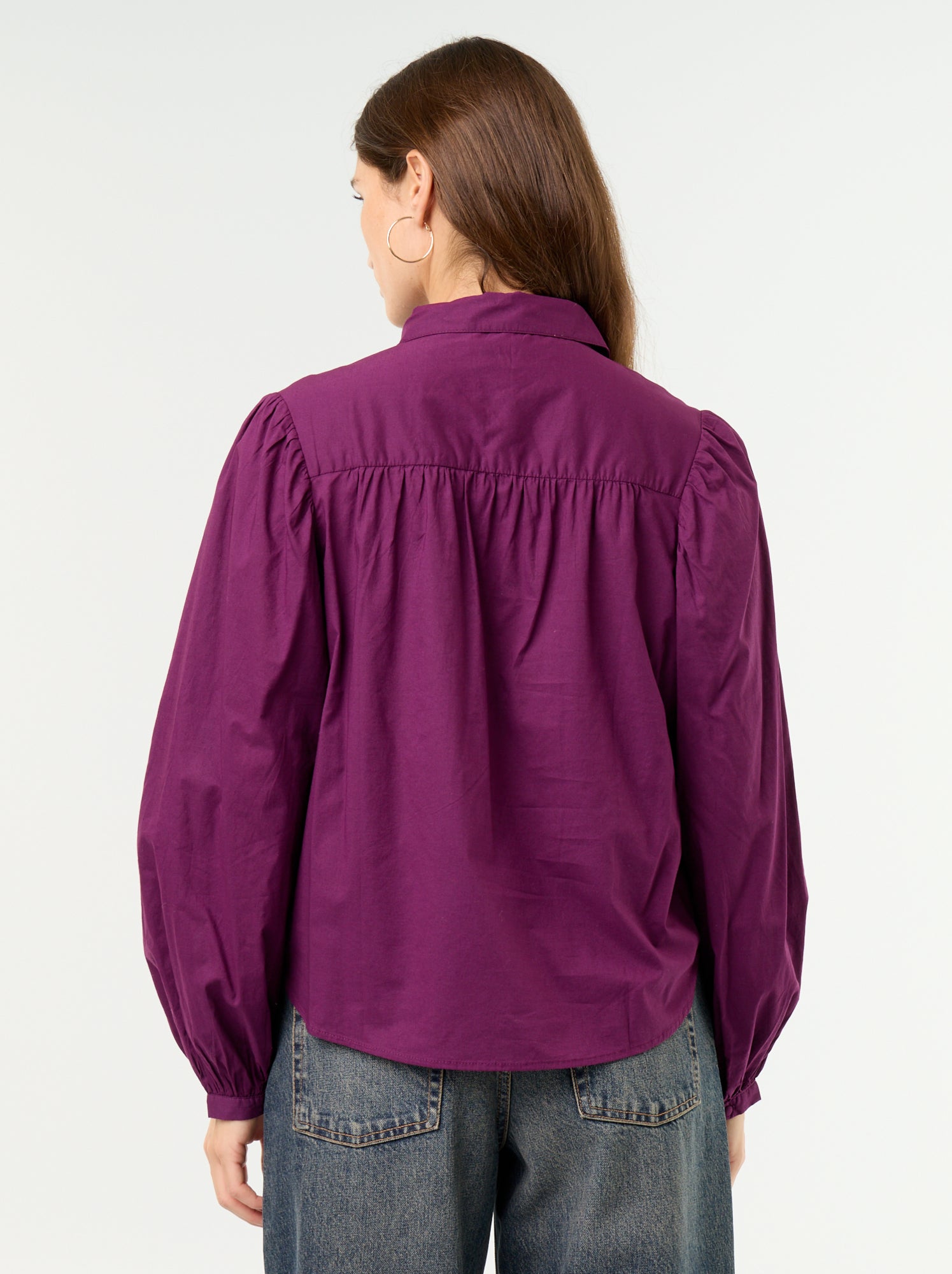 Chemisier avec col boutonné - Violet (GBP09_4)
