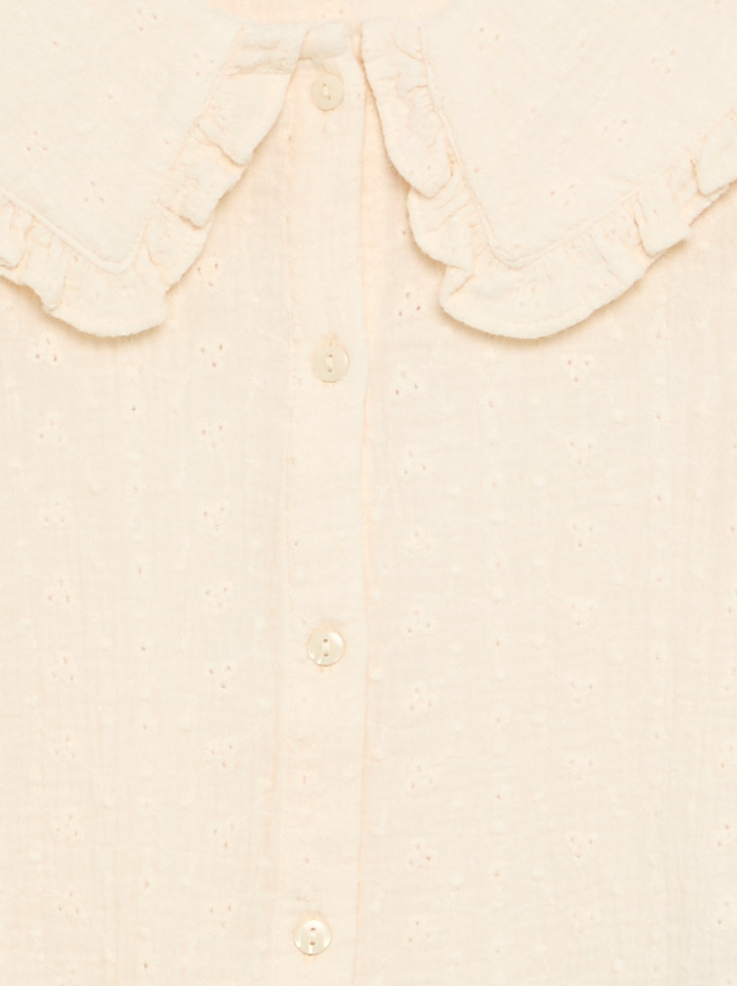 Chemisier en double gaze avec col claudine - Beige