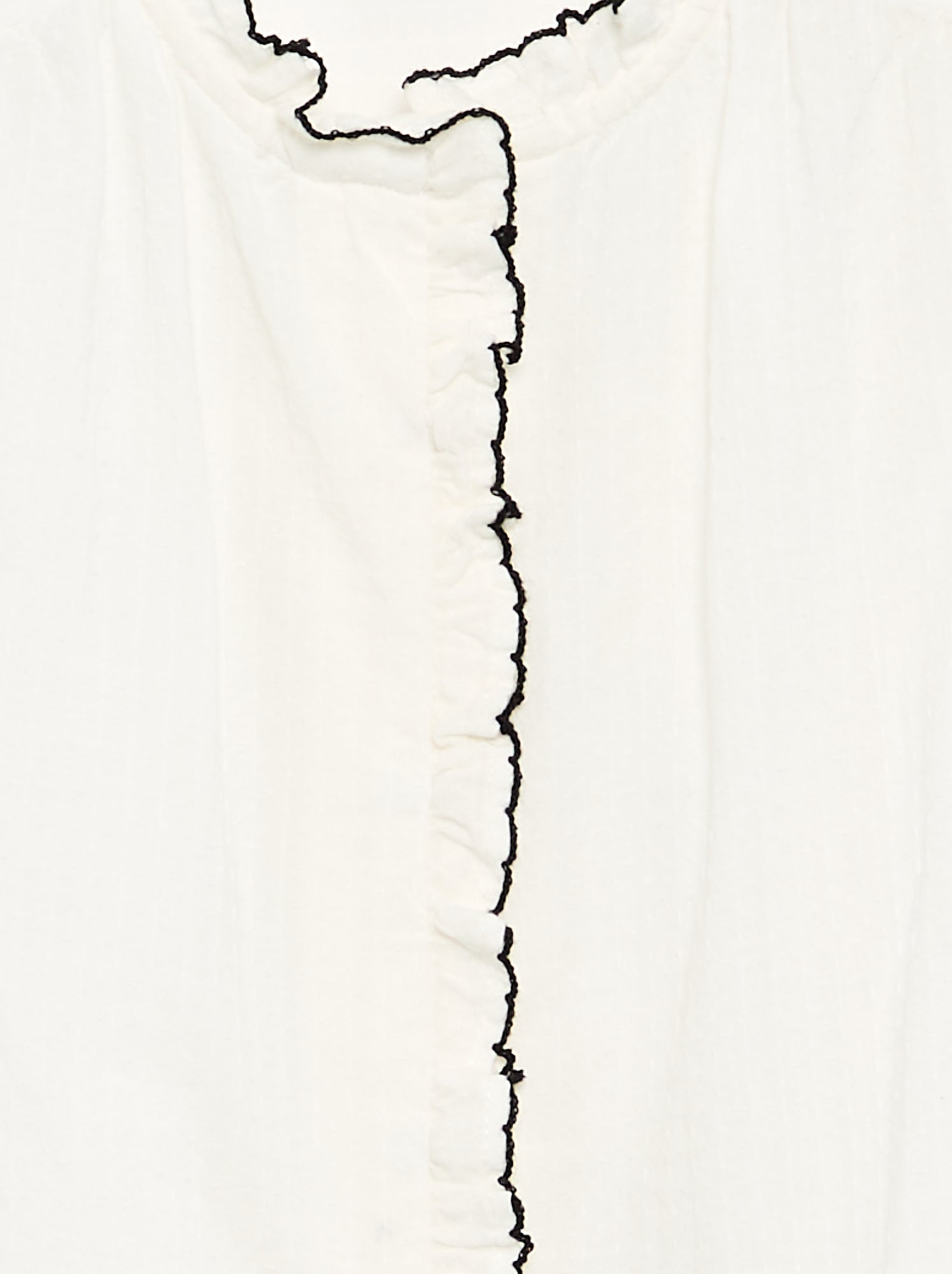 Chemisier en gaze de coton avec volants - Blanc