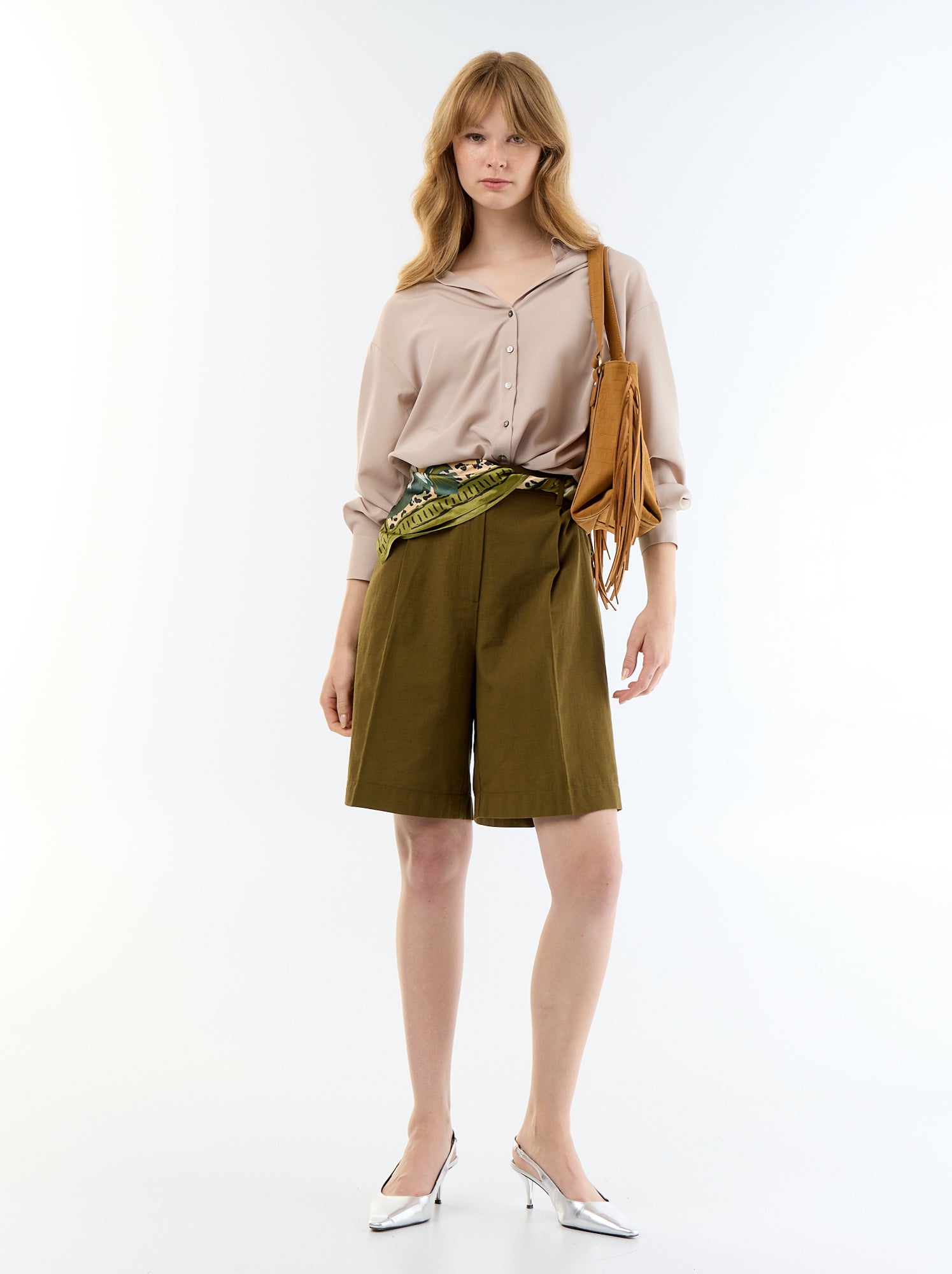 Chemisier fluide uni - Beige (FXD86_1)