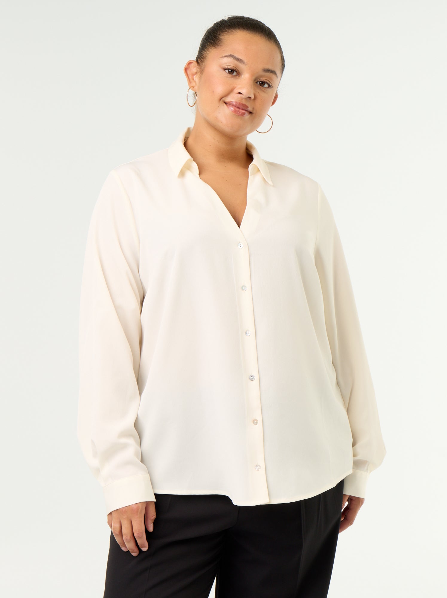 Chemisier fluide unie - Beige