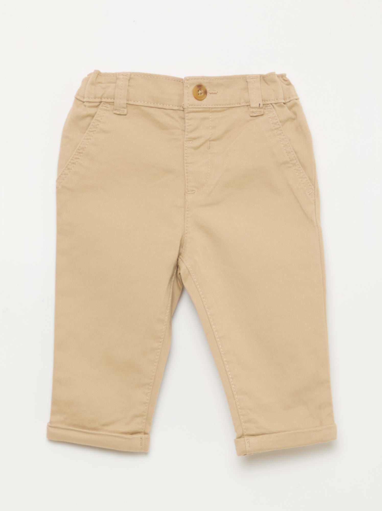 Chino droit en coton stretch - Beige (EWL38_1)