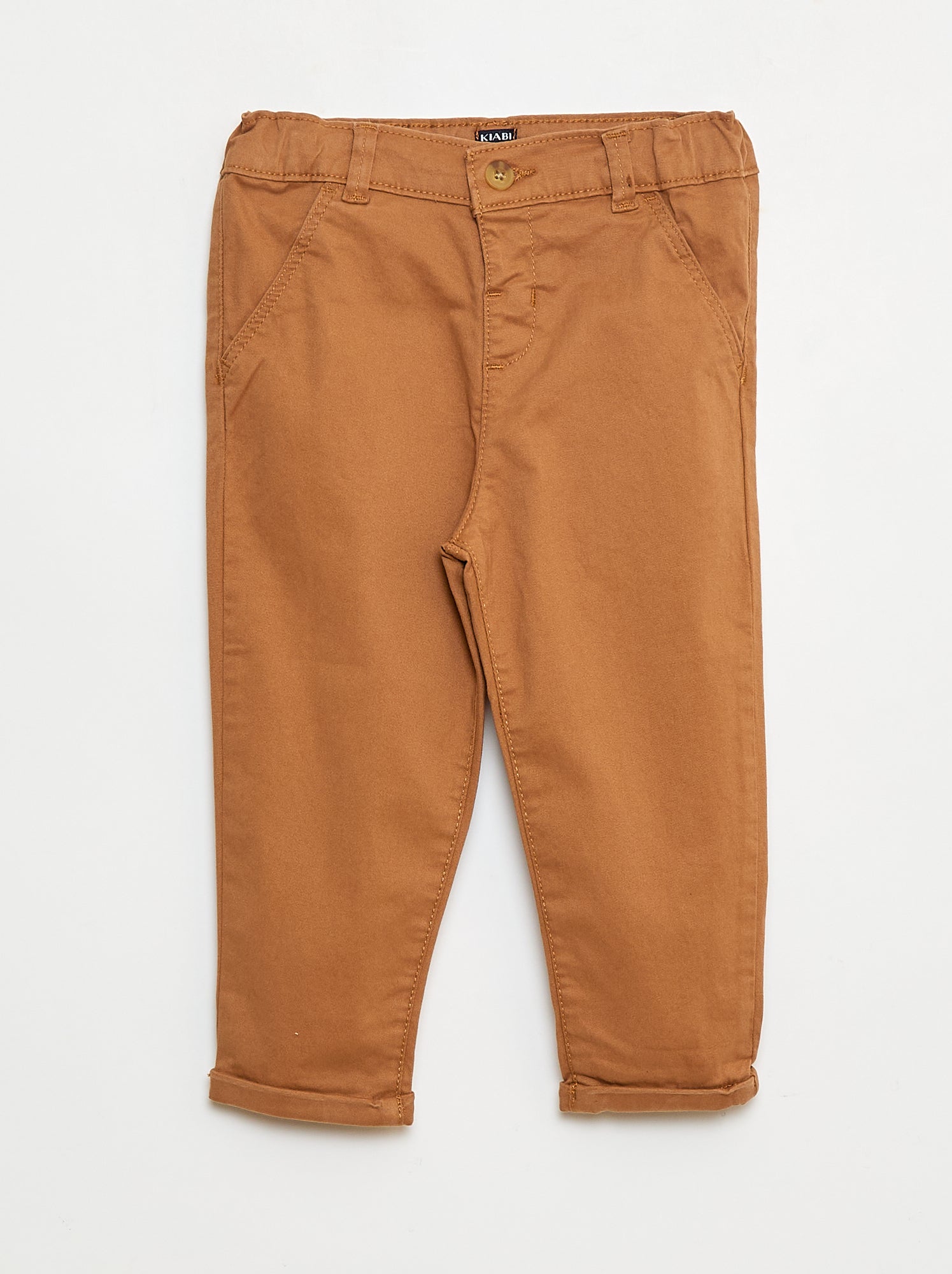 Chino droit en coton stretch - Beige (EWL38_3)