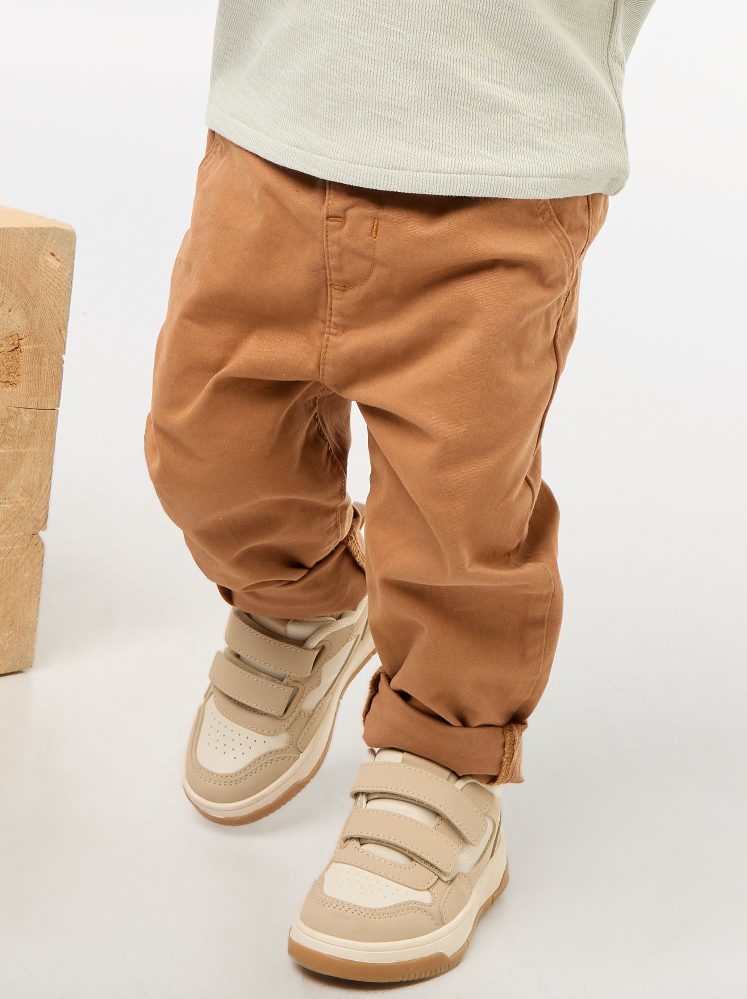 Chino droit en coton stretch - Beige (EWL38_3)