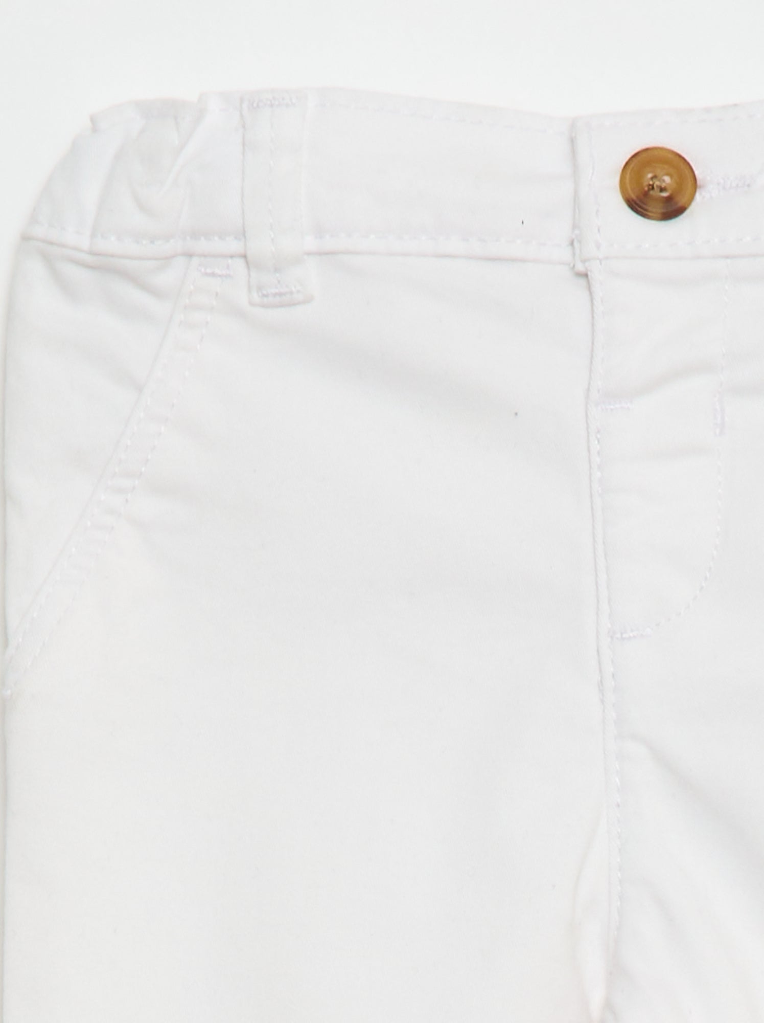 Chino droit en coton stretch - Blanc
