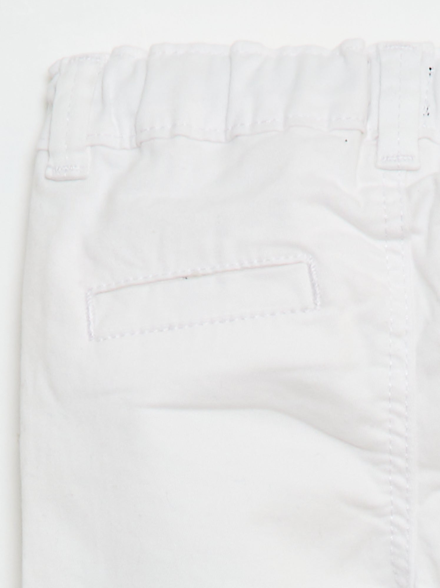 Chino droit en coton stretch - Blanc