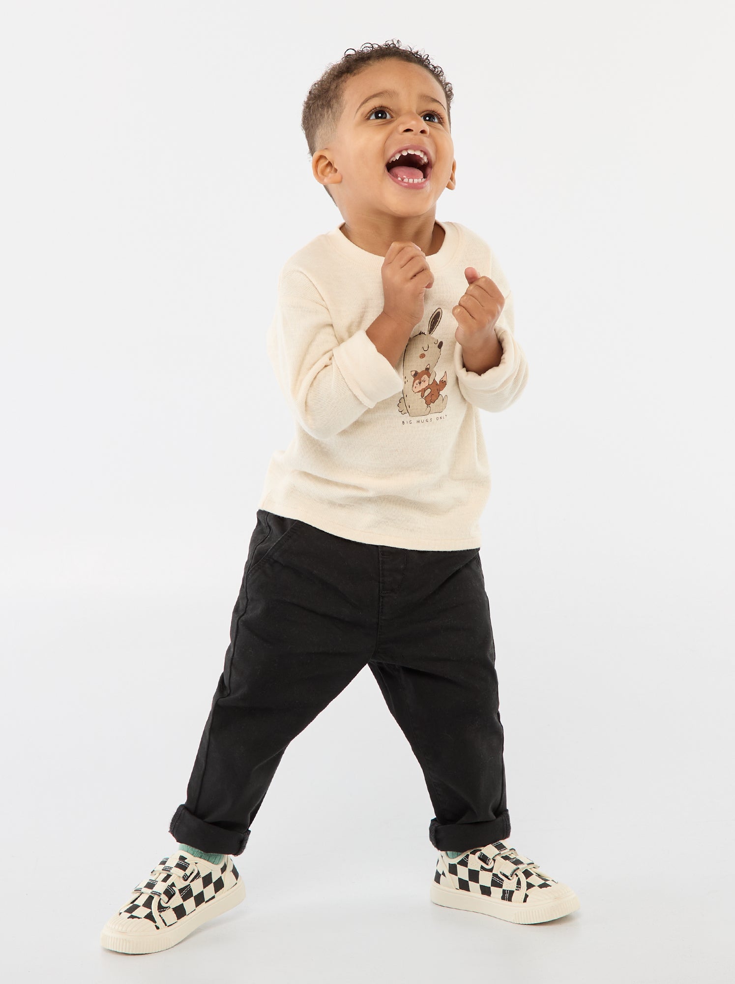 Chino droit en coton stretch - Noir