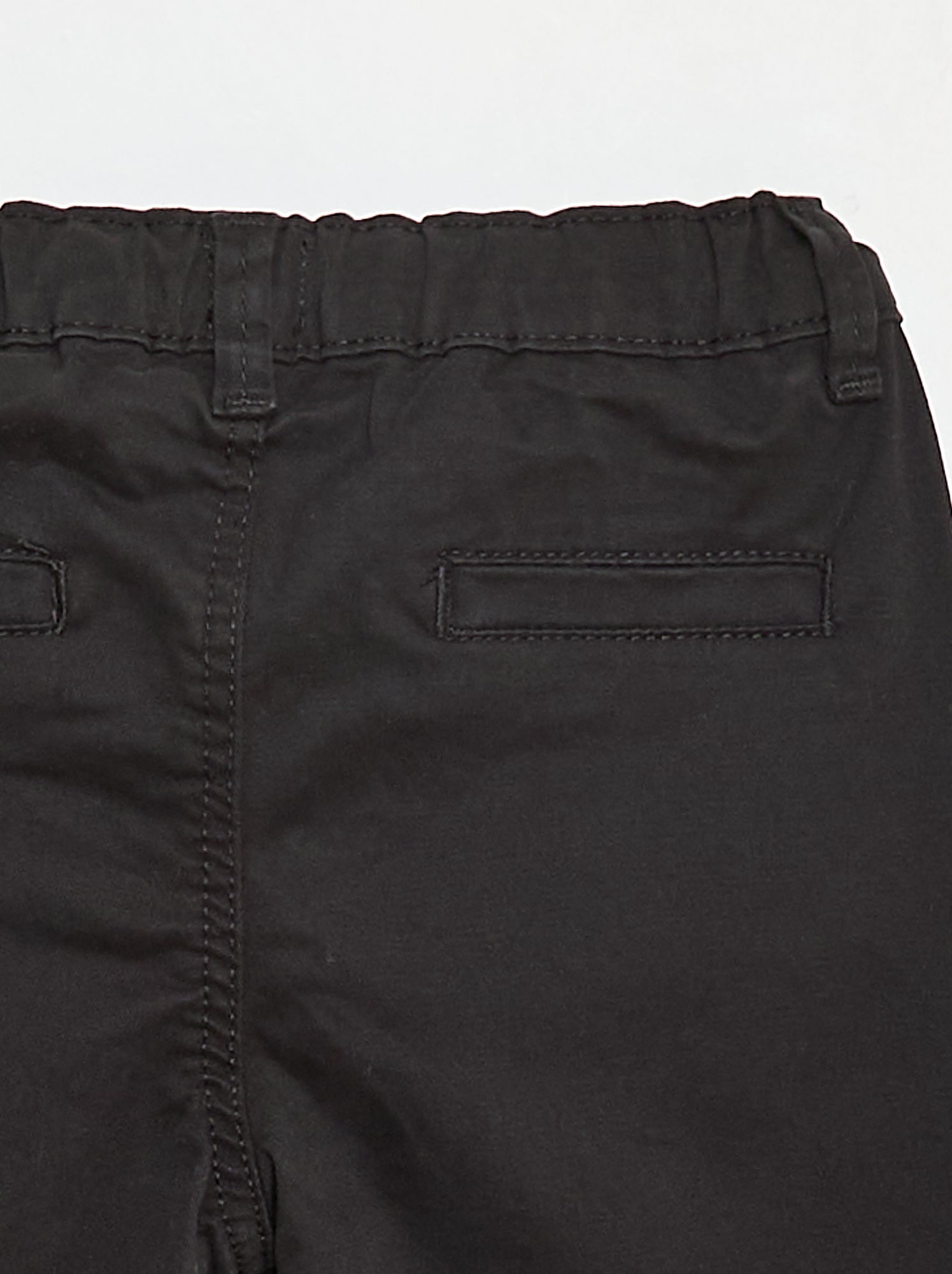 Chino droit en coton stretch - Noir