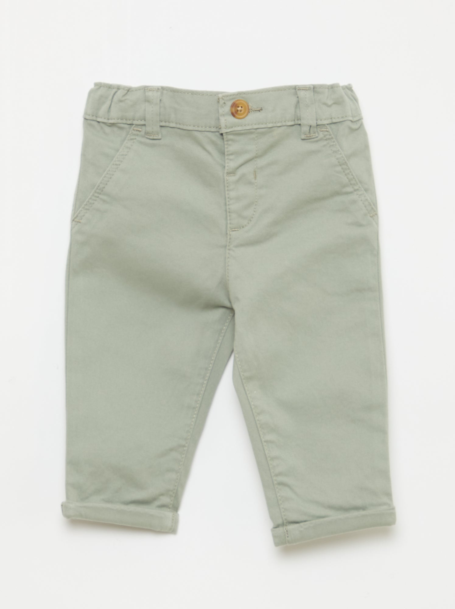 Chino droit en coton stretch - Vert
