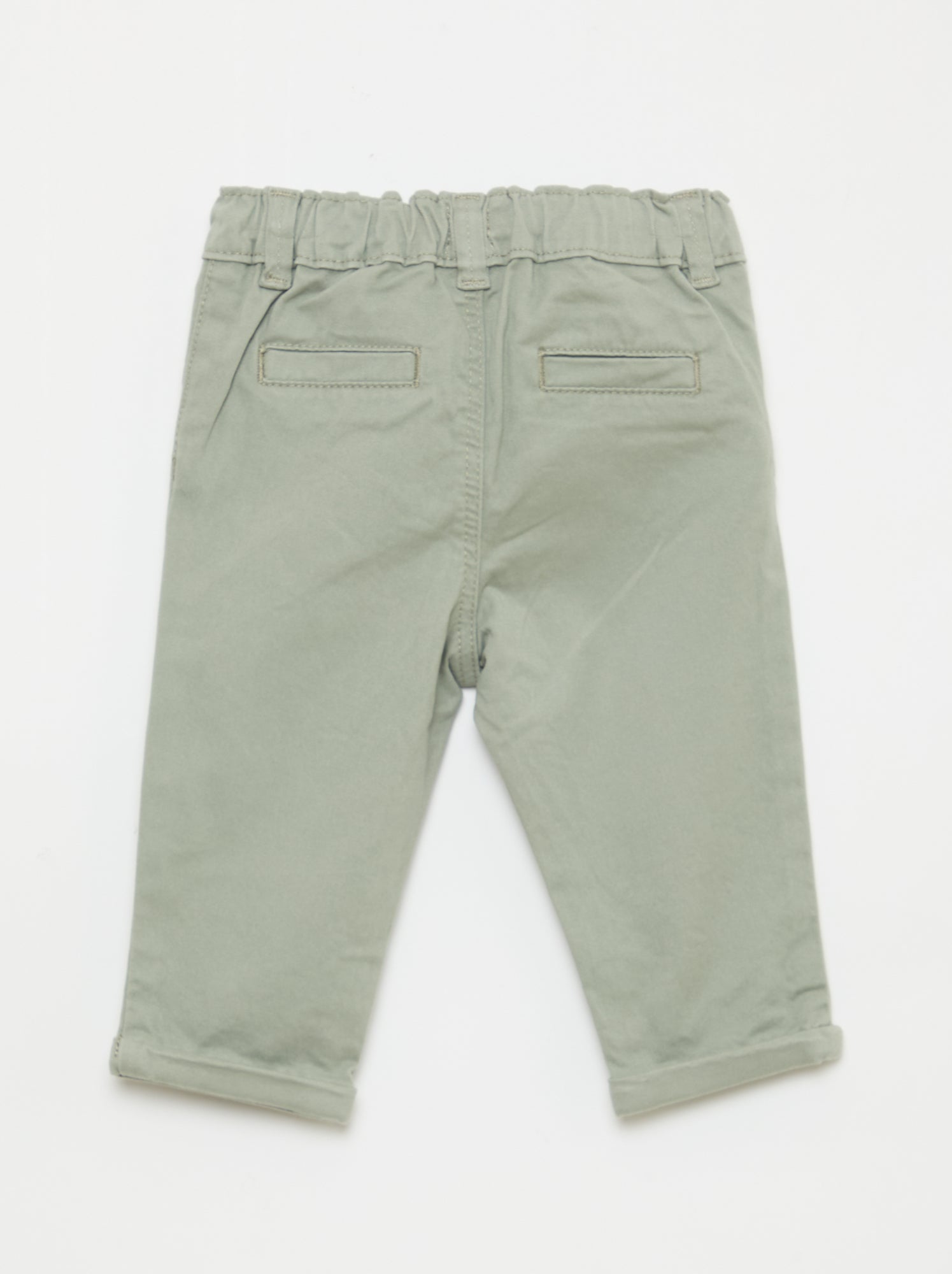 Chino droit en coton stretch - Vert