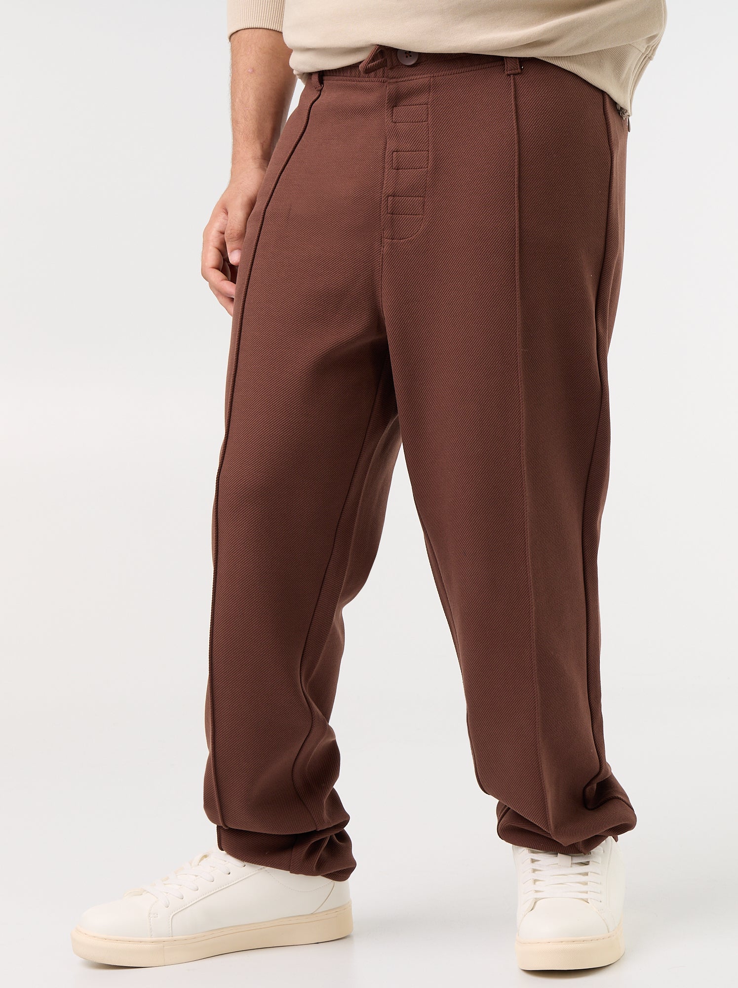 Chino regular uni - collection facile à enfiler - Marron