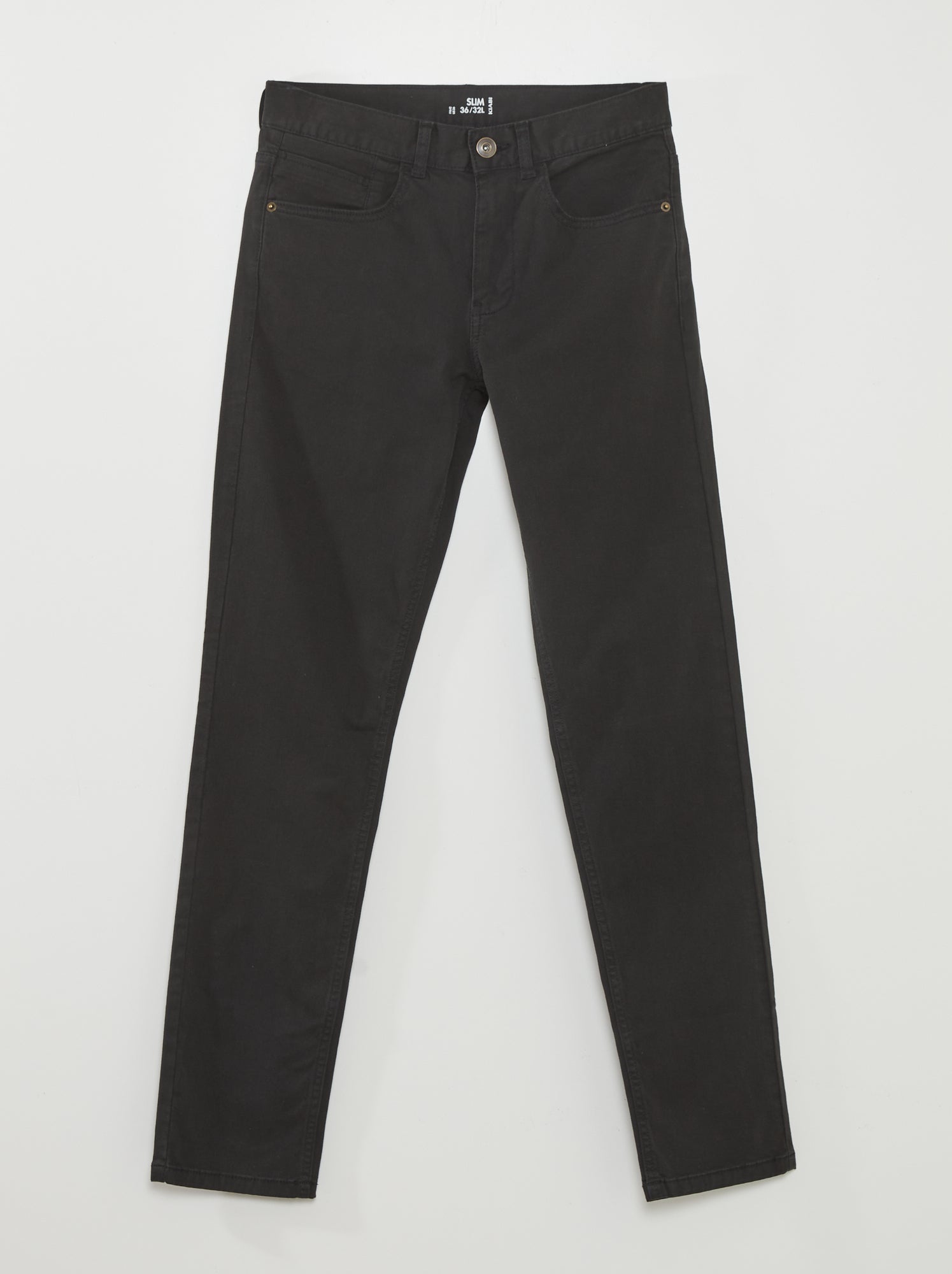 Chino slim 5 poches - L32 - noir