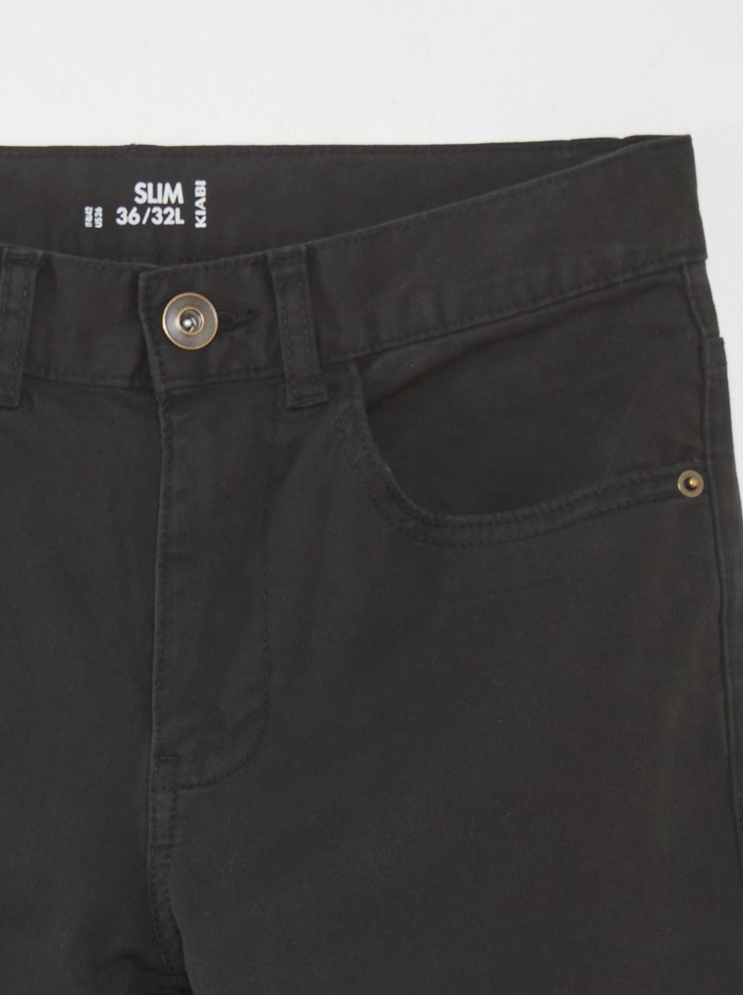 Chino slim 5 poches - L32 - noir
