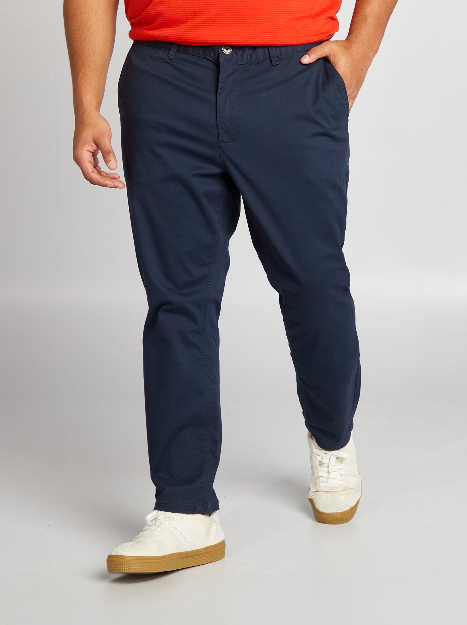 Chino slim en coton stretch - L30 - Bleu marine