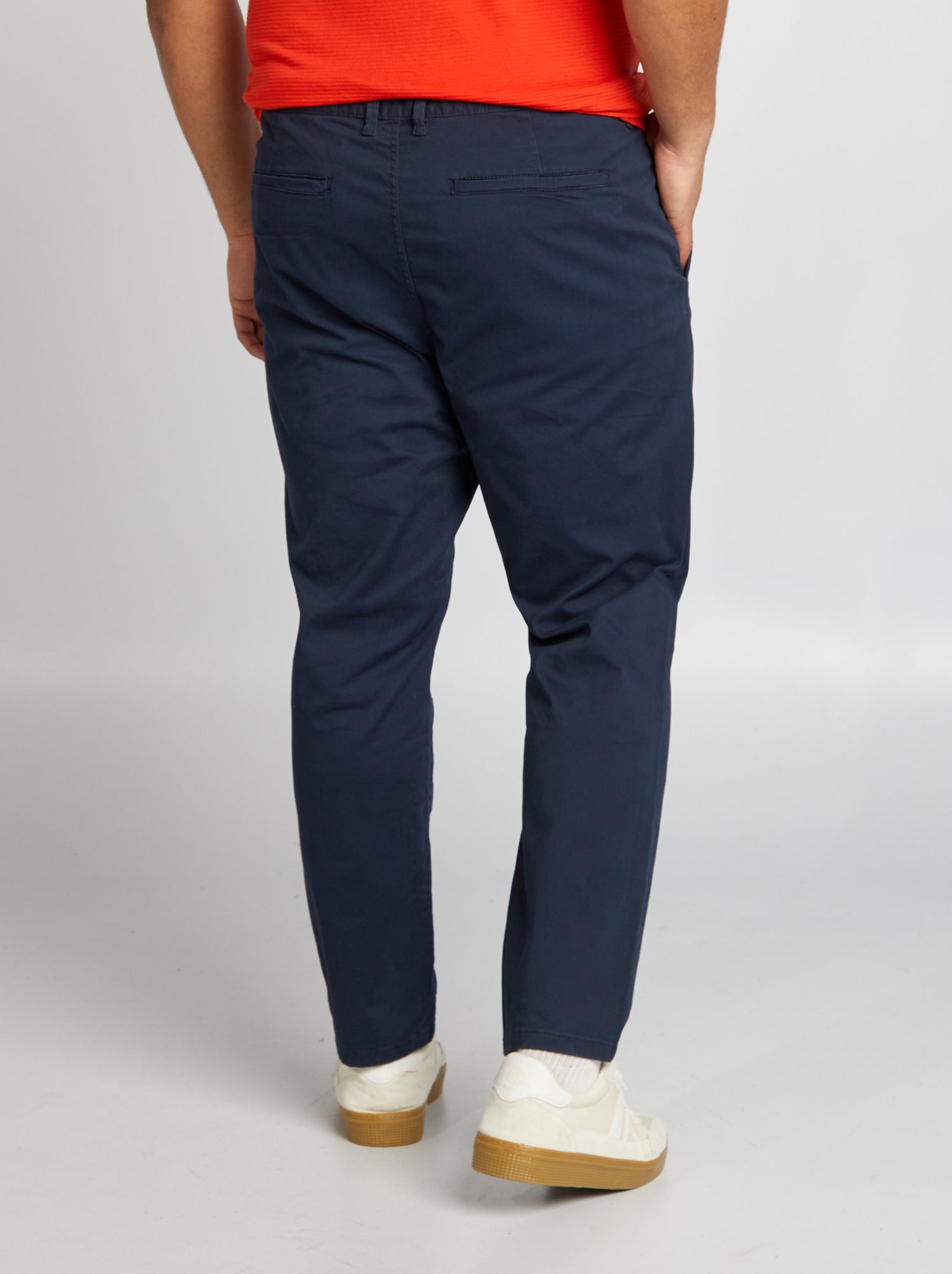 Chino slim en coton stretch - L30 - Bleu marine