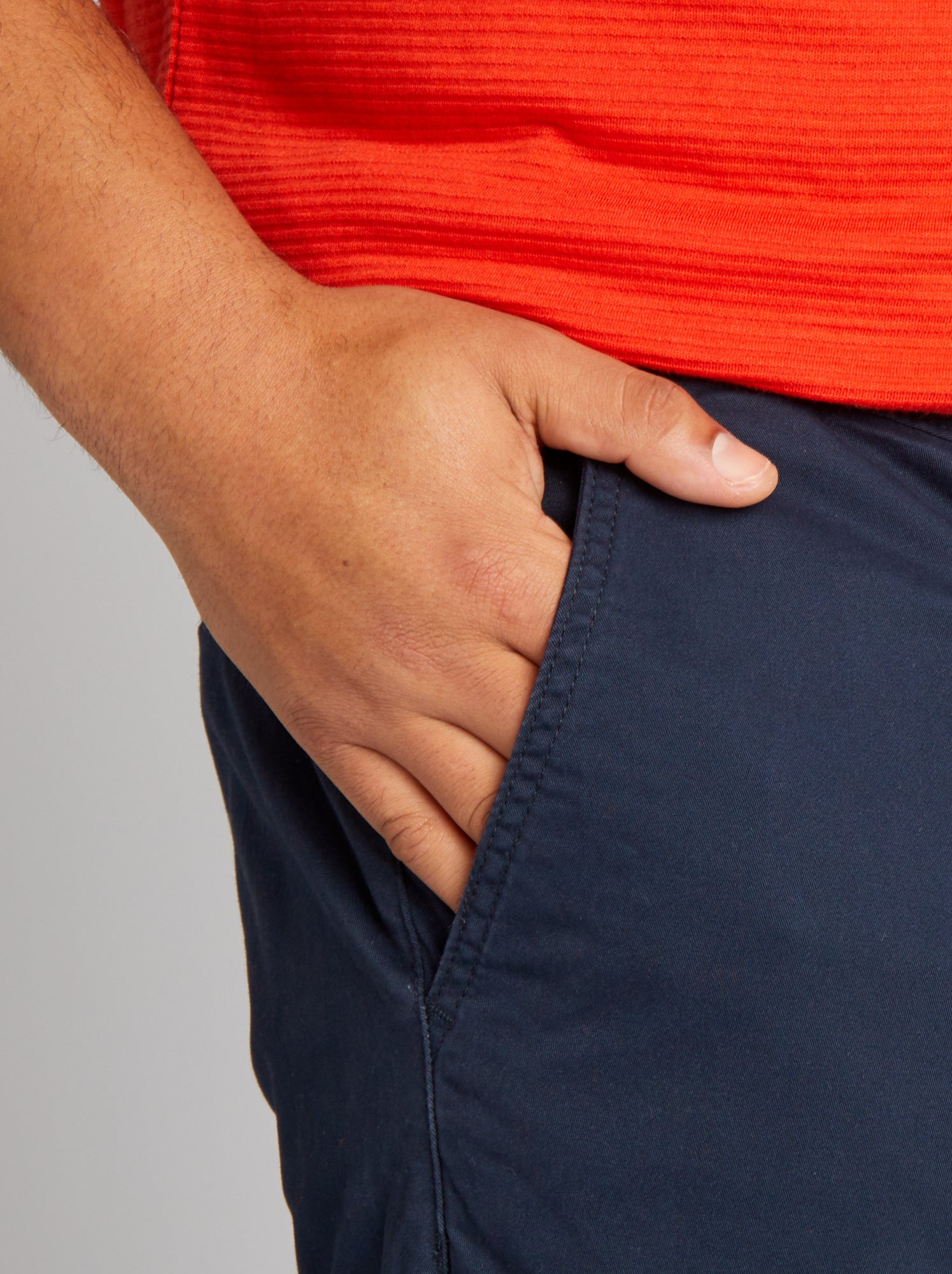 Chino slim en coton stretch - L30 - Bleu marine